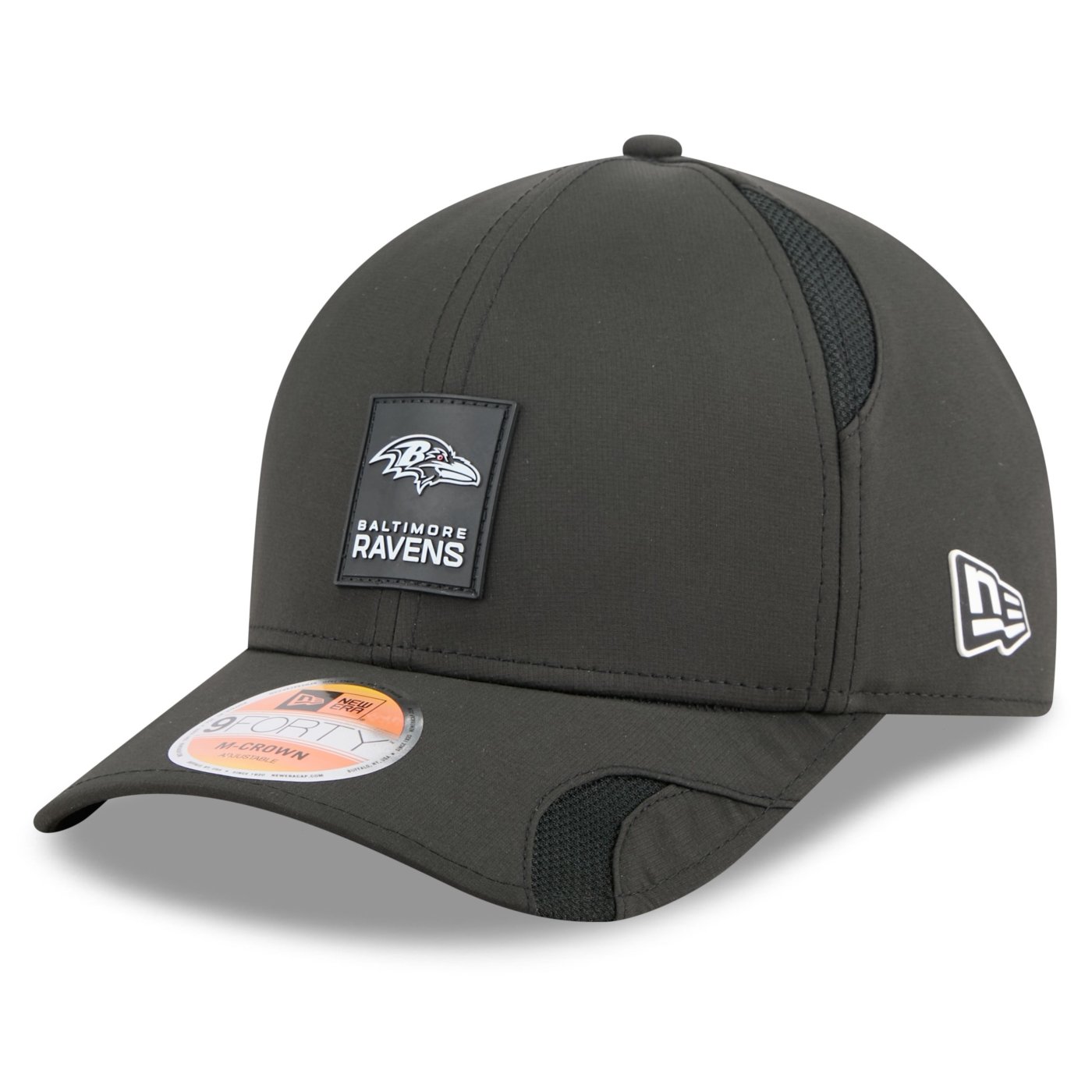 Bone New Era 9FORTY M-CROWN Baltimore Ravens NFL Sideline Preto Preto