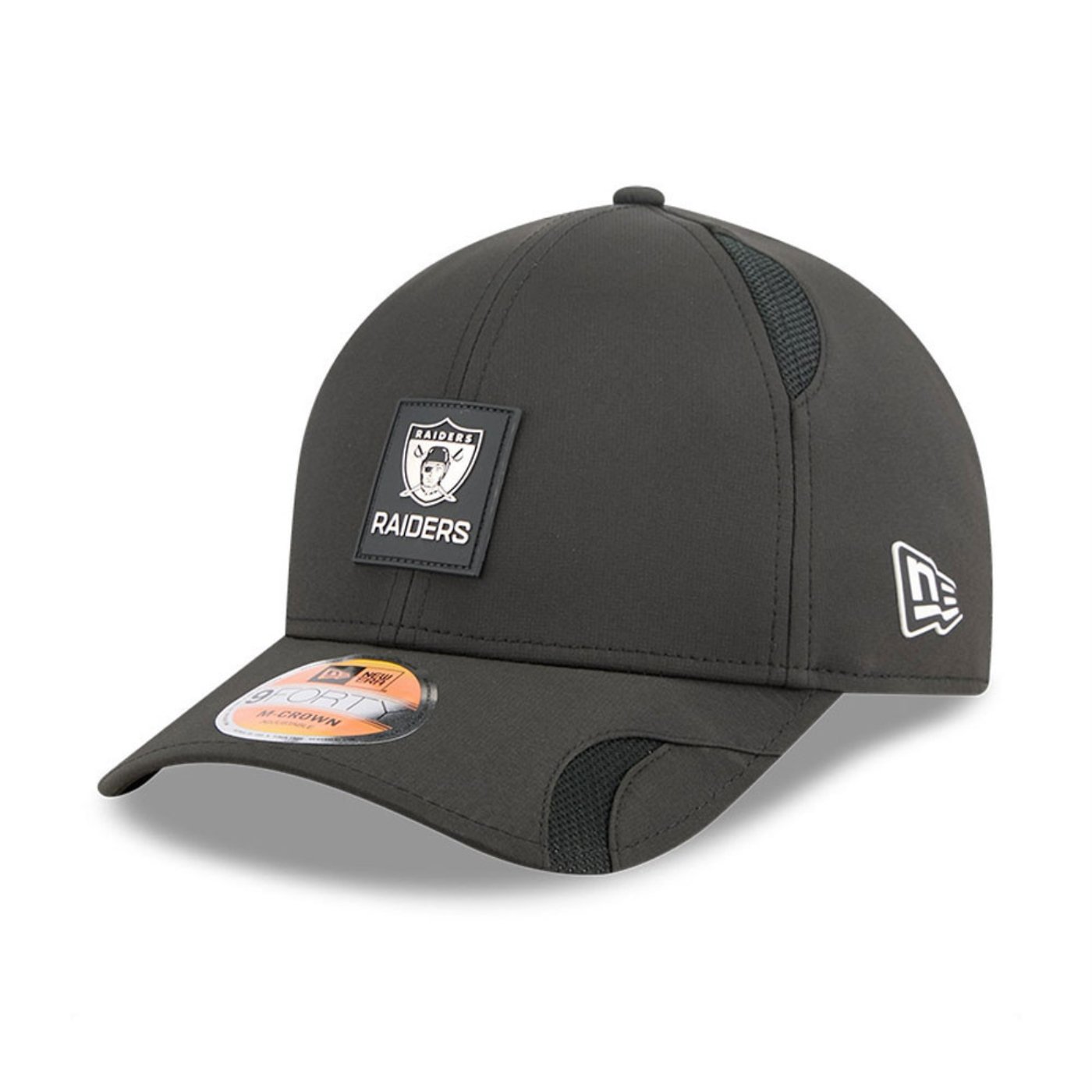 Bone New Era 9FORTY M-CROWN Oakland Raiders NFL Sideline Preto Preto