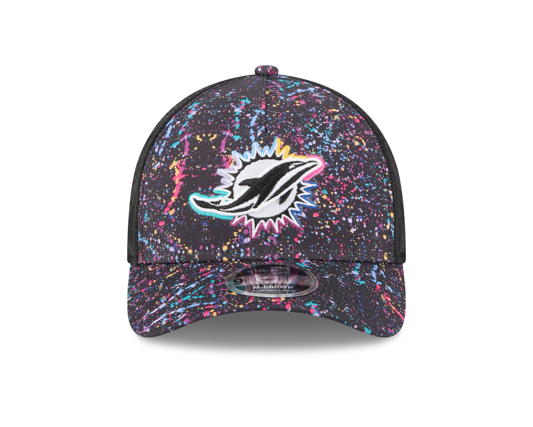 Bone New Era  9FORTY M-Crown A-Frame Miami Dolphins NFL Preto Multicores 2