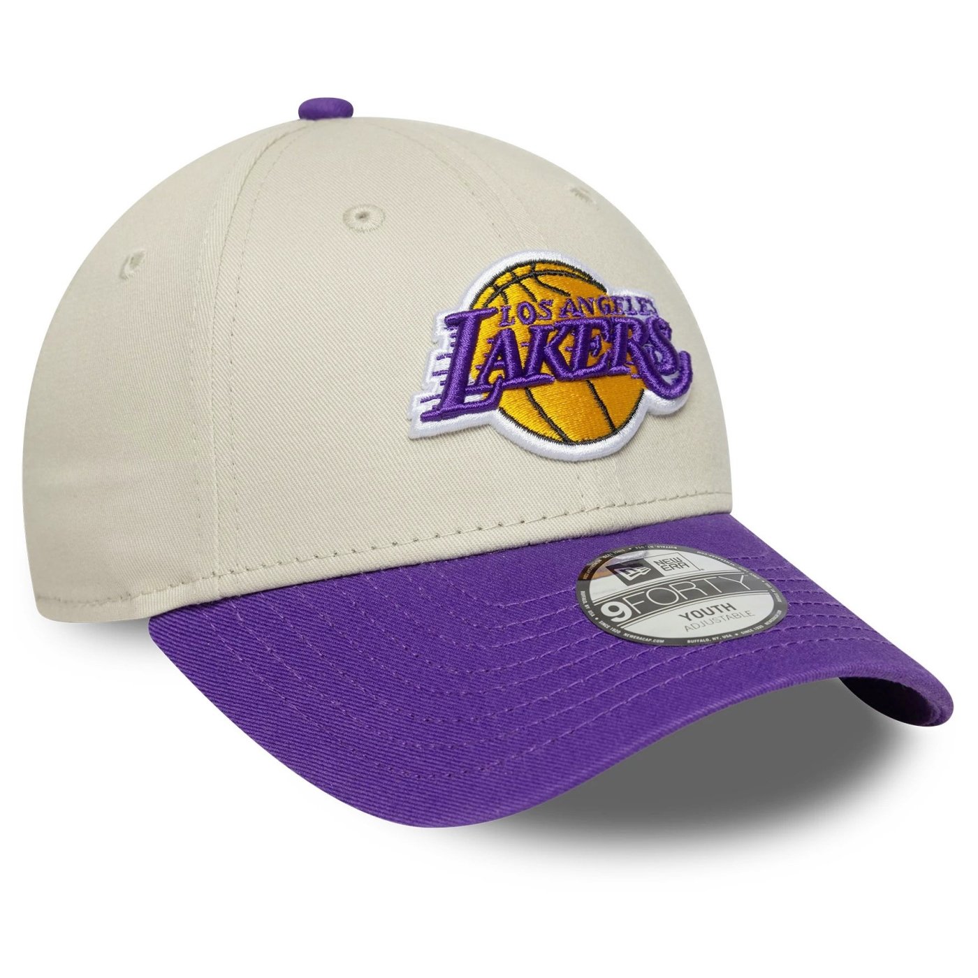 Bone New Era  9FORTY Los Angeles Lakers NBA Bege 3
