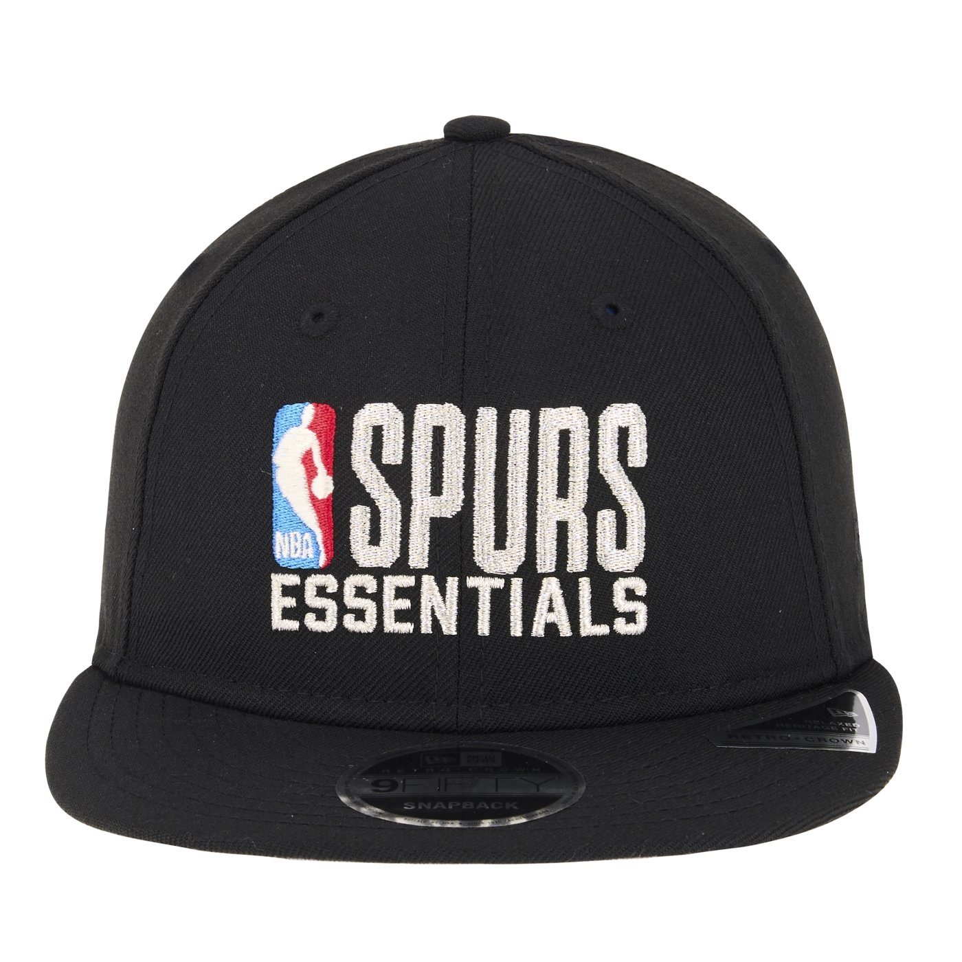 Bone New Era 9FIFTY RETRO CROWN San Antonio Spurs NBA Preto Preto 2