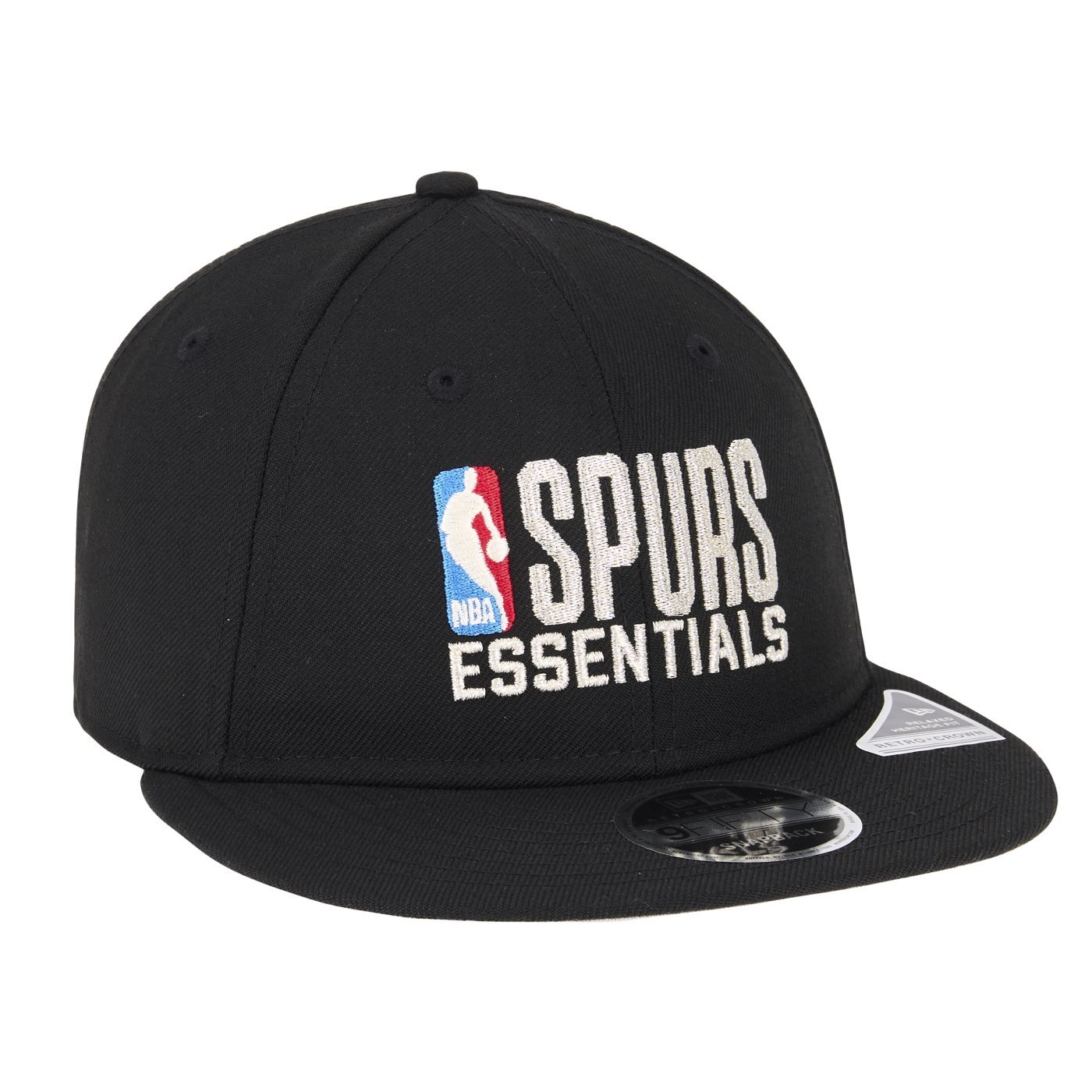 Bone New Era 9FIFTY RETRO CROWN San Antonio Spurs NBA Preto Preto 3