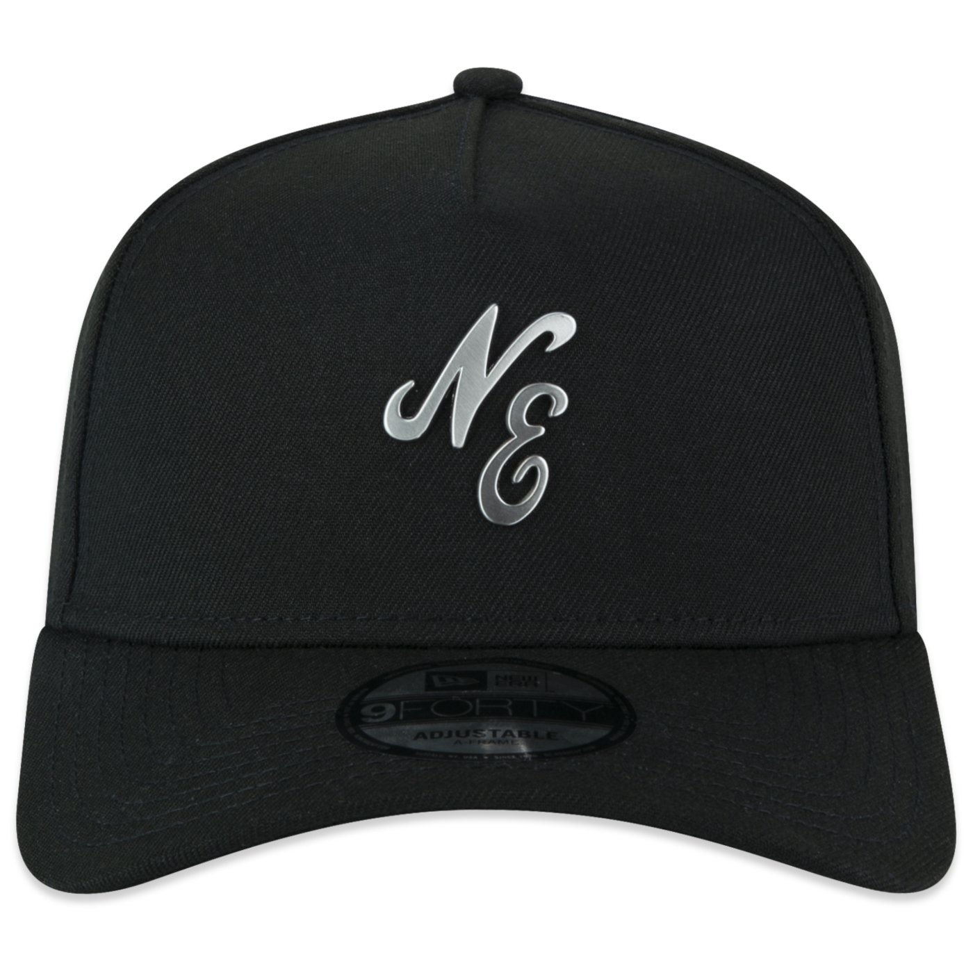 Bone New Era 9FORTY A-Frame Branded Preto Preto 2