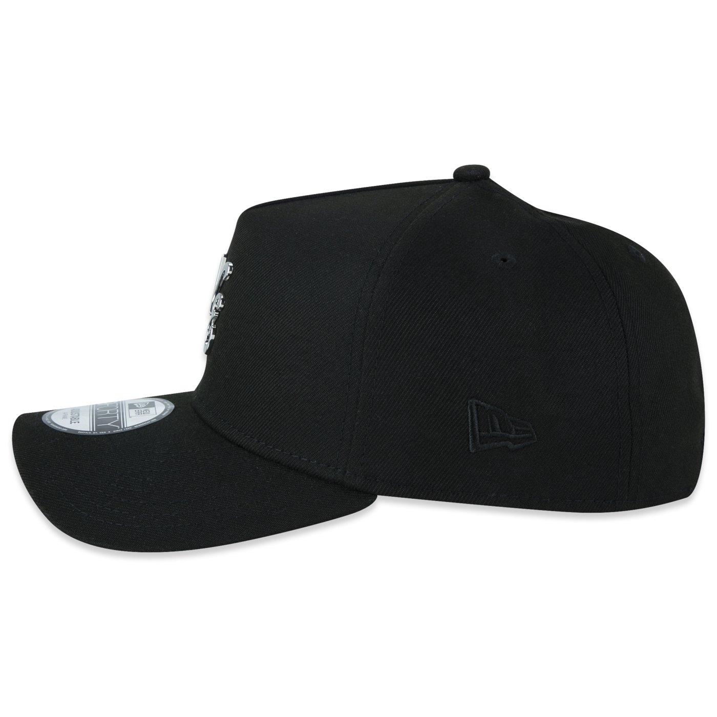 Bone New Era 9FORTY A-Frame Branded Preto Preto 4