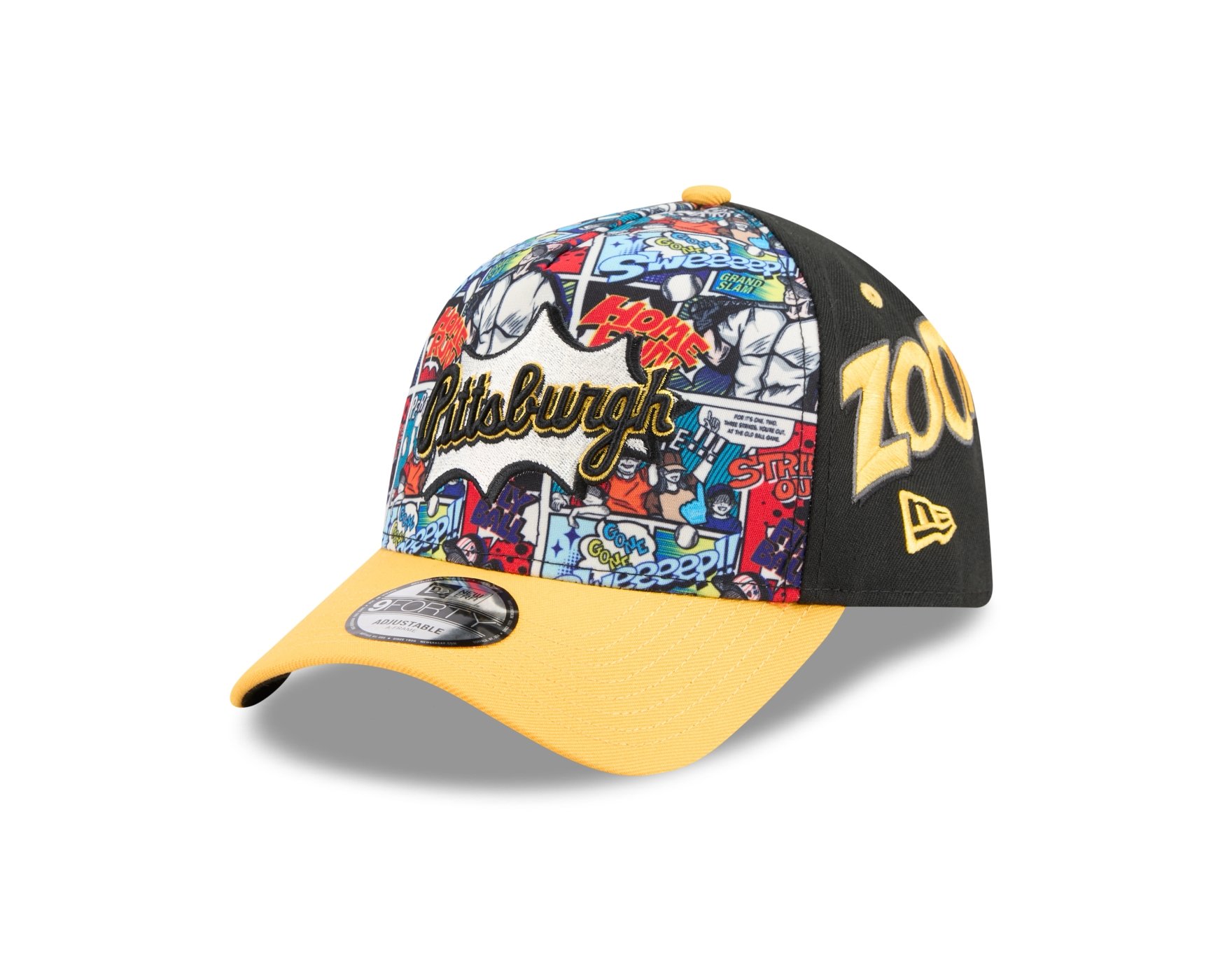 Bone New Era 9FORTY A-Frame Pittsburgh Pirates MLB Preto Preto 1