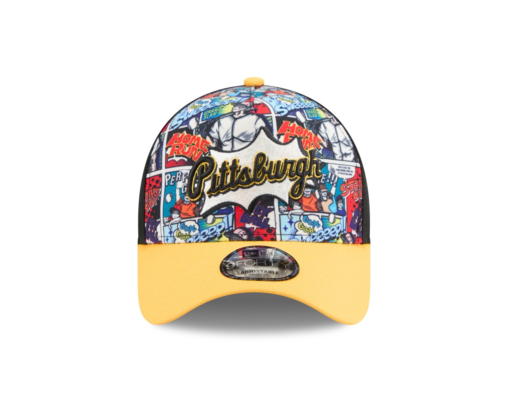 Bone New Era 9FORTY A-Frame Pittsburgh Pirates MLB Preto Preto 2