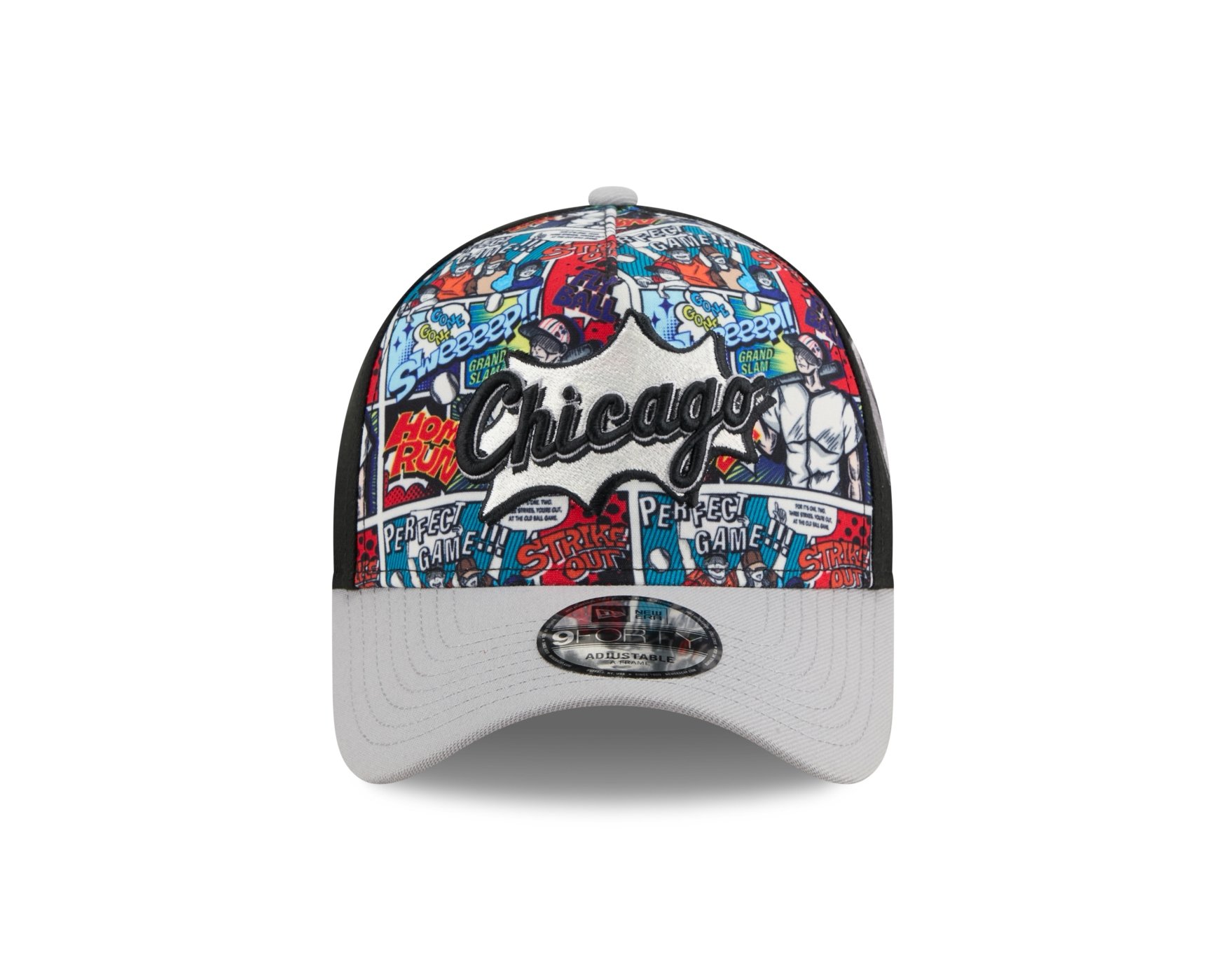 Bone New Era 9FORTY A-Frame Chicago White Sox MLB Preto Preto/Cinza 2