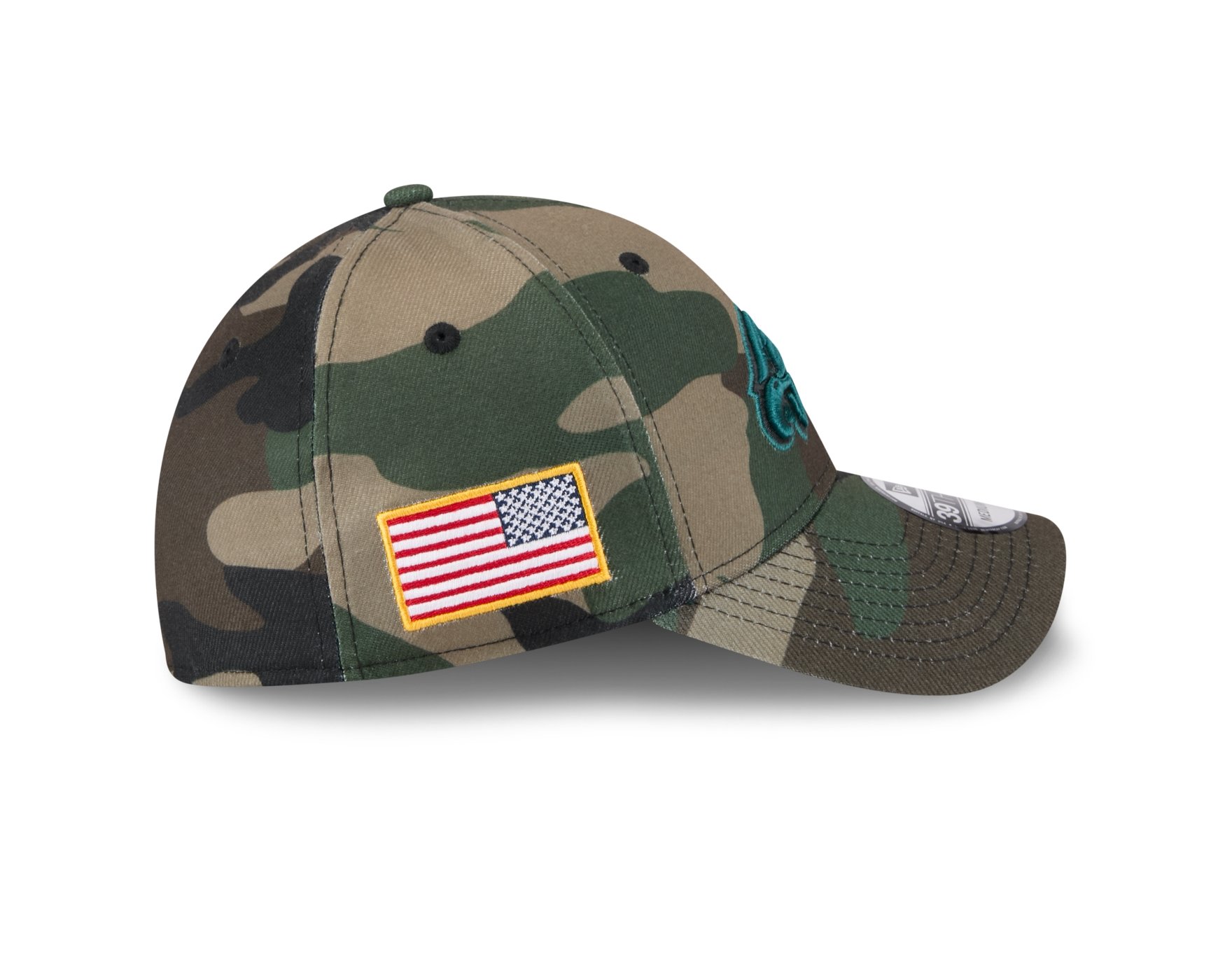 Bone New Era 39THIRTY Philadelphia Eagles NFL Salute Service 2025 Militar Militar 6