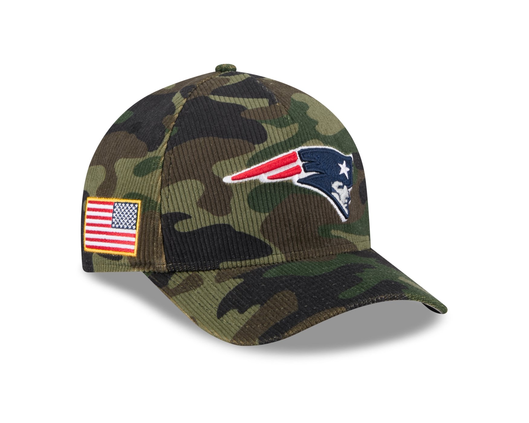 Bone New Era 9FORTY M-CROWN A-FRAME New England Patriots NFL Salute Service 2025 Militar Militar 3