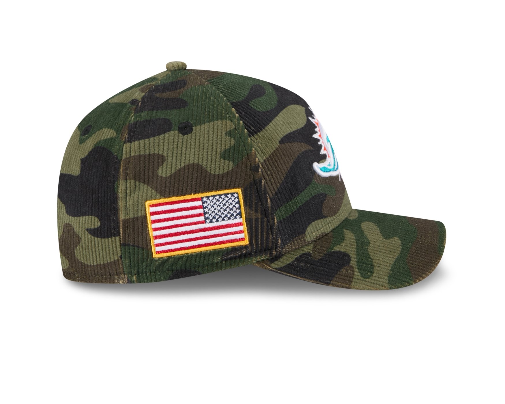 Bone New Era 9FORTY M-CROWN A-FRAME Miami Dolphins NFL Salute Service 2025 Militar Militar 6