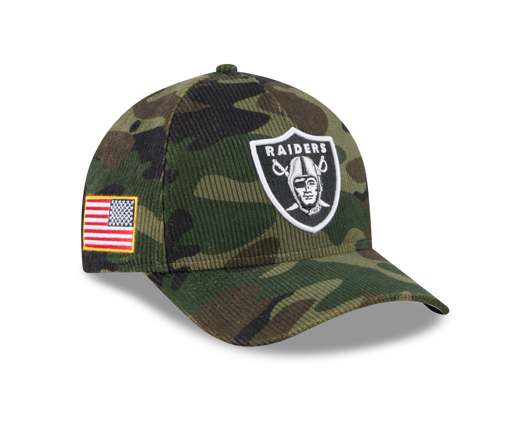 Bone New Era 9FORTY M-CROWN A-FRAME Las Vegas Raiders NFL Salute Service 2025 Militar Militar 3