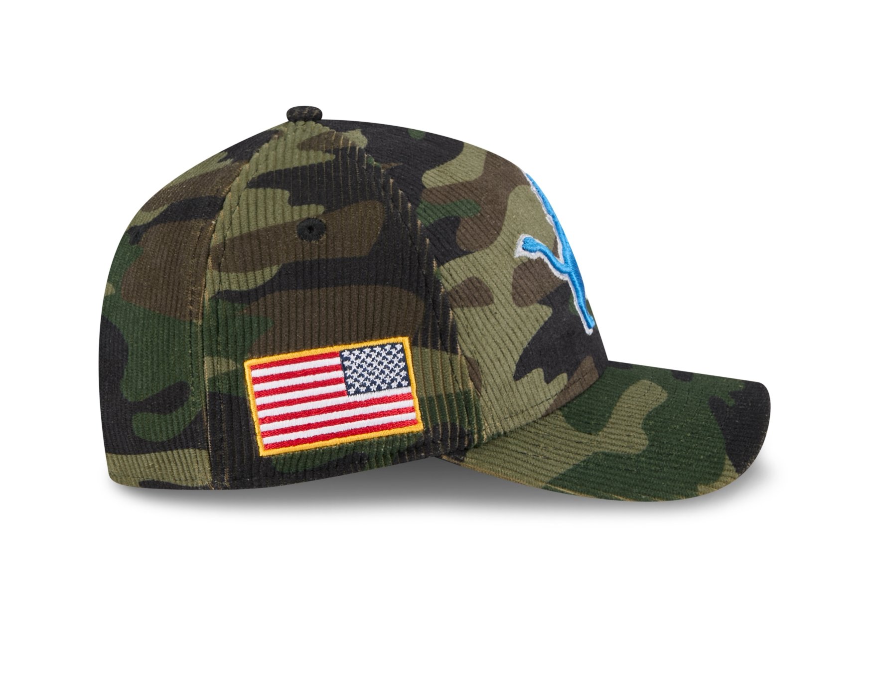 Bone New Era 9FORTY M-CROWN A-FRAME Detroit Lions NFL Salute Service 2025 Militar Verde Militar 6