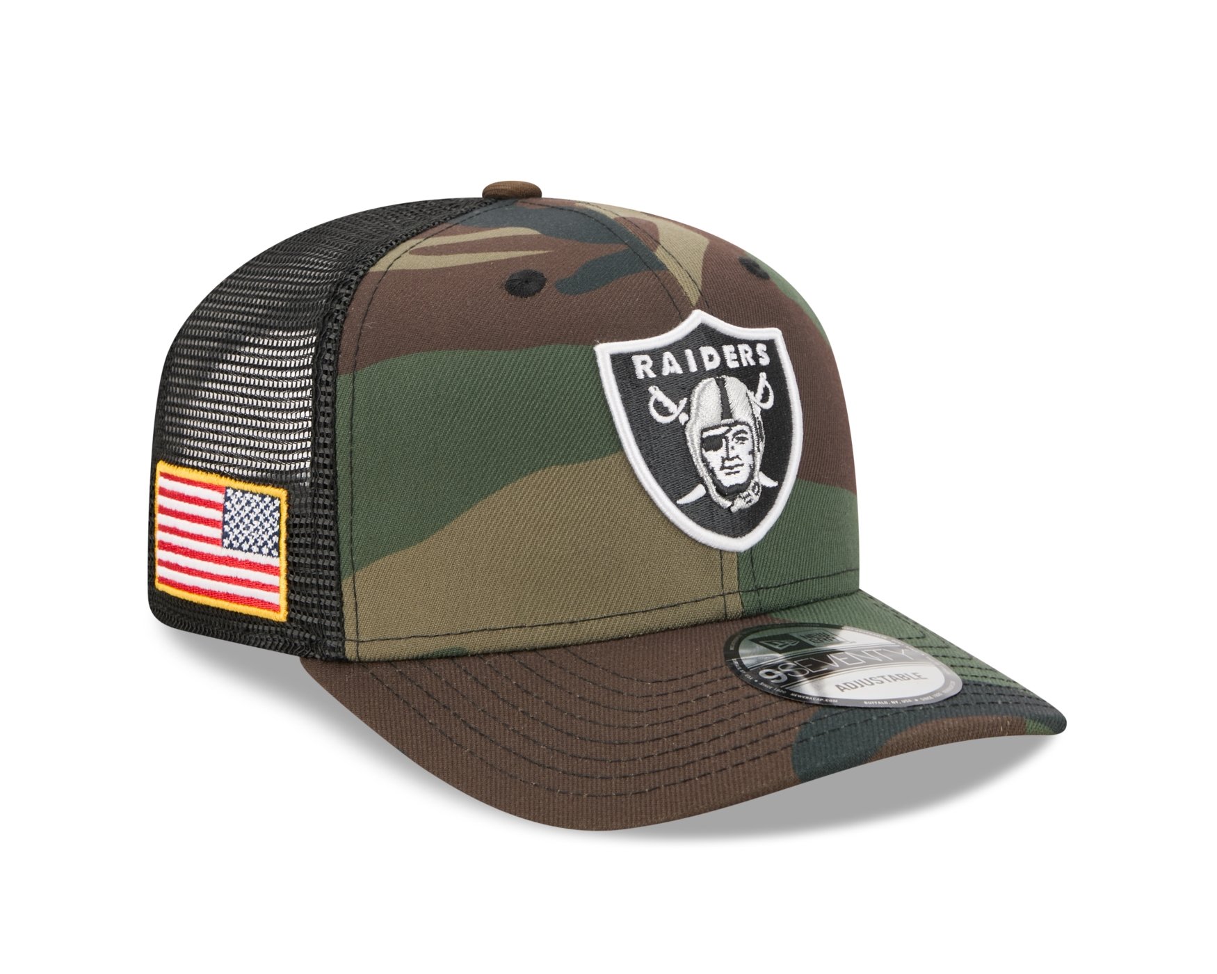 Bone New Era 9SEVENTY Las Vegas Raiders NFL Salute Service 2025 Preto Militar 3