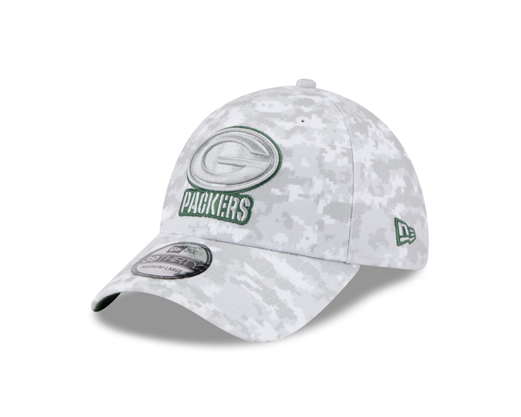 Bone New Era 39THIRTY Green Bay Packers NFL Salute Service 2025 Verde