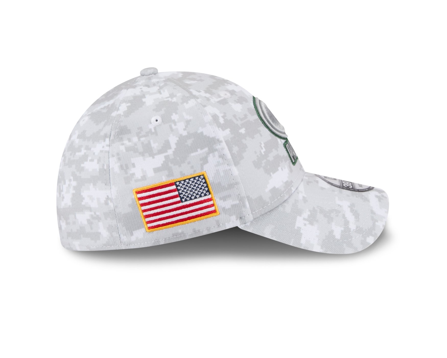 Bone New Era 39THIRTY Green Bay Packers NFL Salute Service 2025 Verde Cinza 5