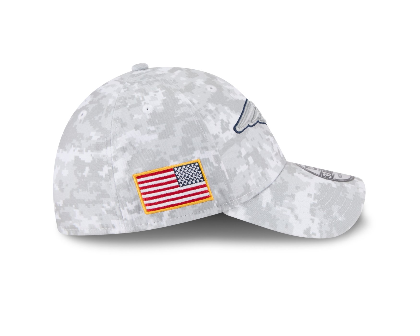 Bone New Era 39THIRTY New England Patriots NFL Salute Service 2025 Militar Cinza 6