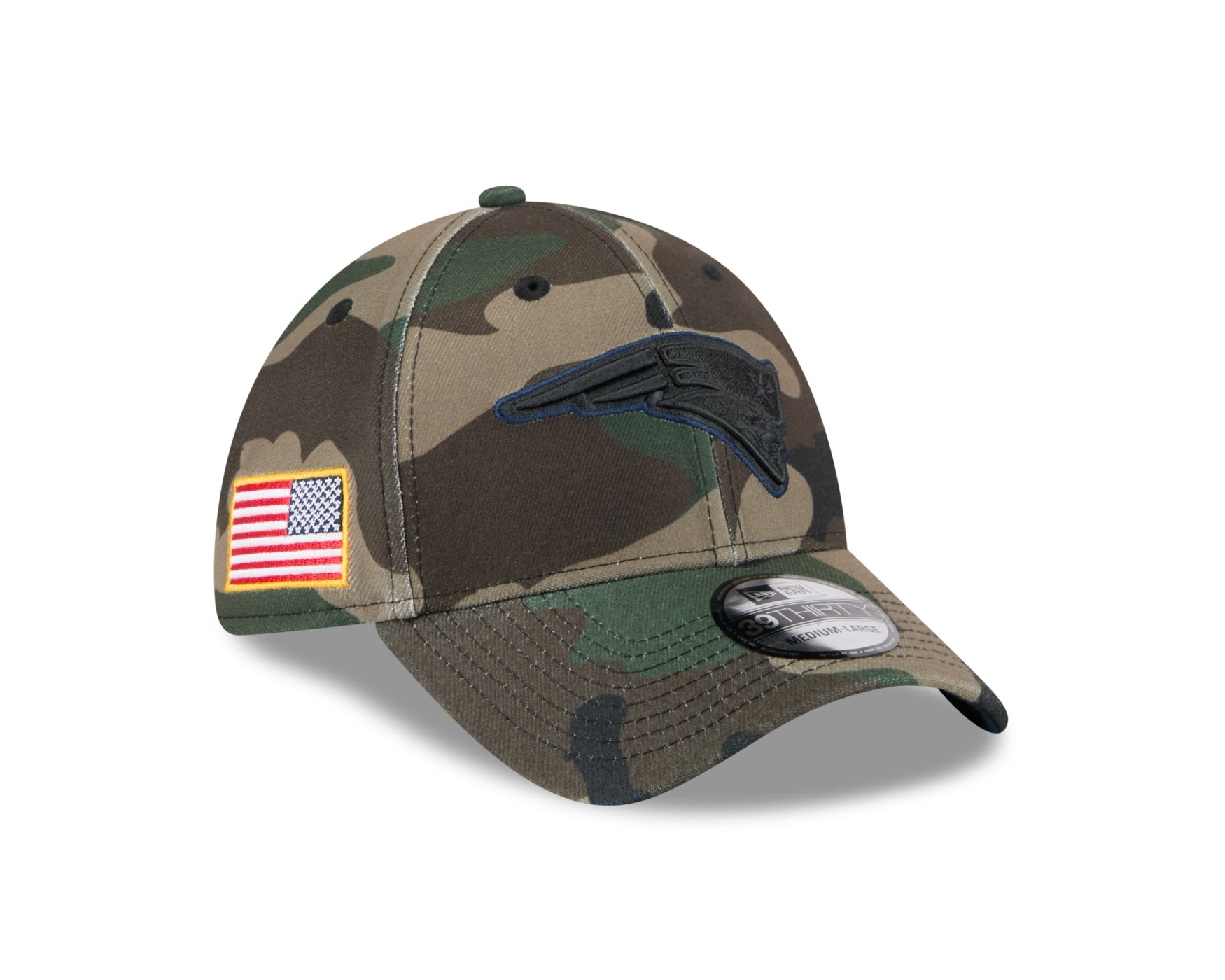 Bone New Era 39THIRTY New England Patriots NFL Salute Service 2025 Militar Militar 3