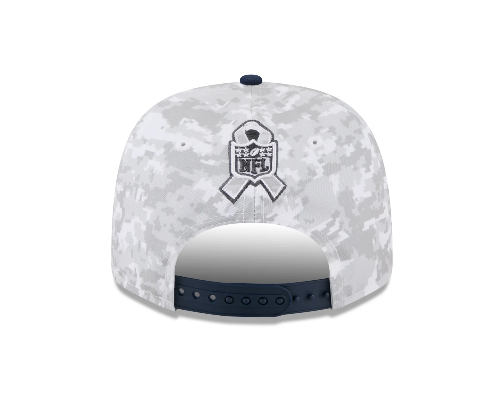 Bone New Era 9SEVENTY New England Patriots NFL Salute Service 2025 Militar Cinza/Azul 4