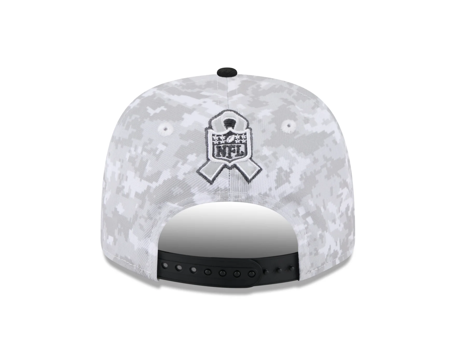 Bone New Era 9SEVENTY Pittsburgh Steelers NFL Salute Service 2025 Militar Cinza/Preto 3