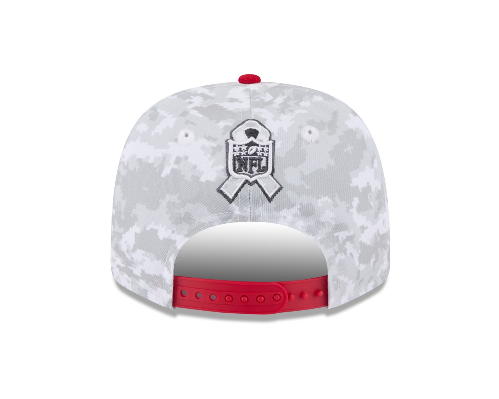Bone New Era 9SEVENTY San Francisco 49ers NFL Salute Service 2025 Militar Cinza/Vermelho 4