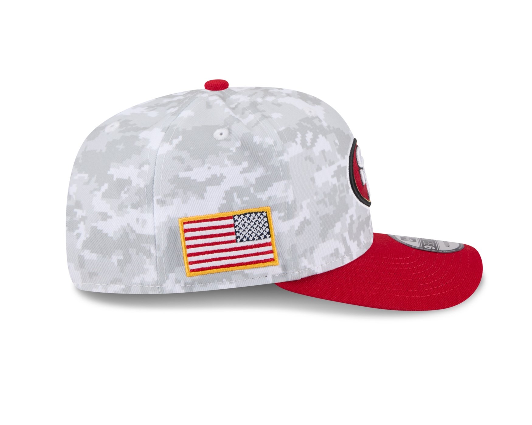 Bone New Era 9SEVENTY San Francisco 49ers NFL Salute Service 2025 Militar Cinza/Vermelho 5