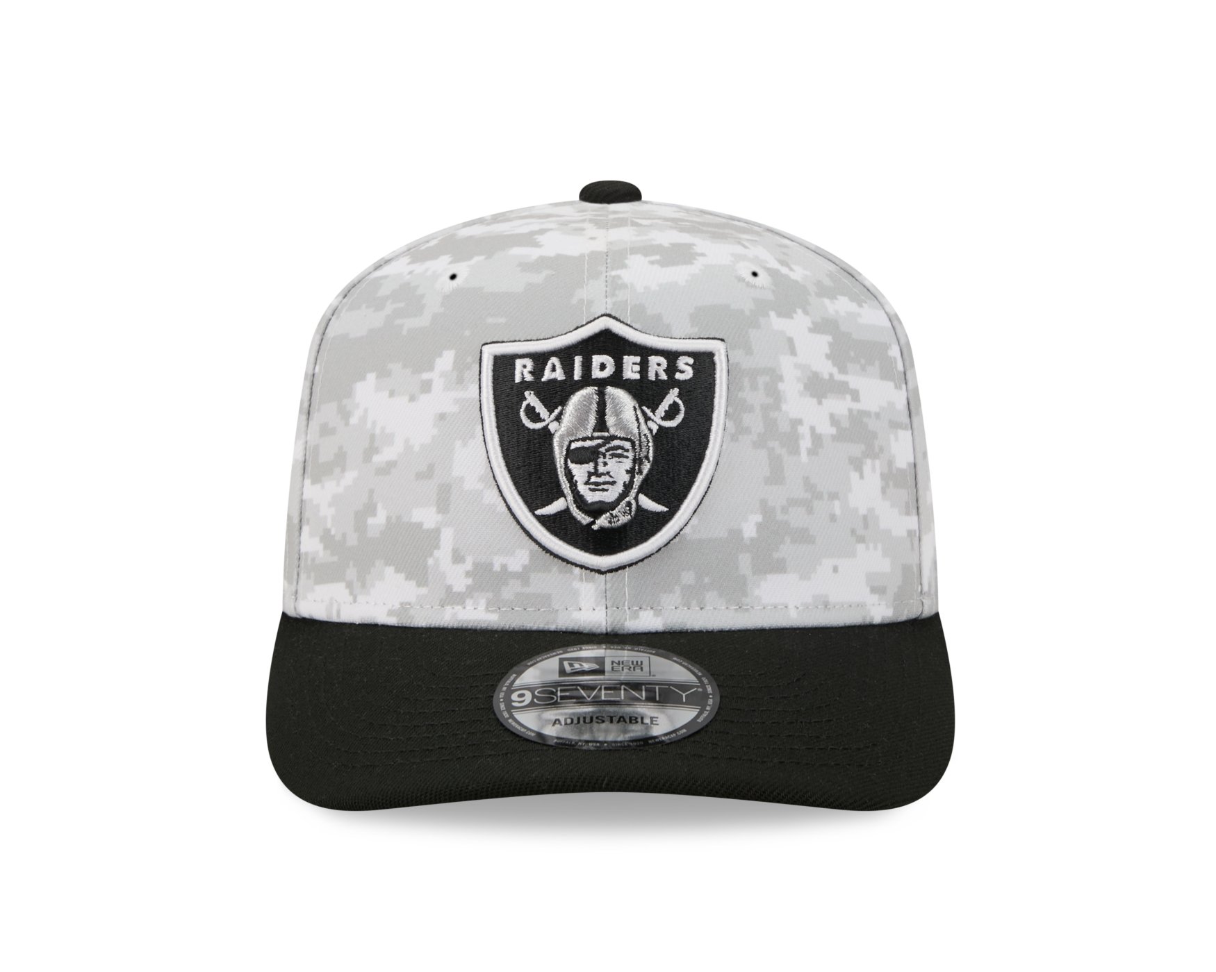 Bone New Era 9SEVENTY Las Vegas Raiders NFL Salute Service 2025 Militar Cinza/Preto 2