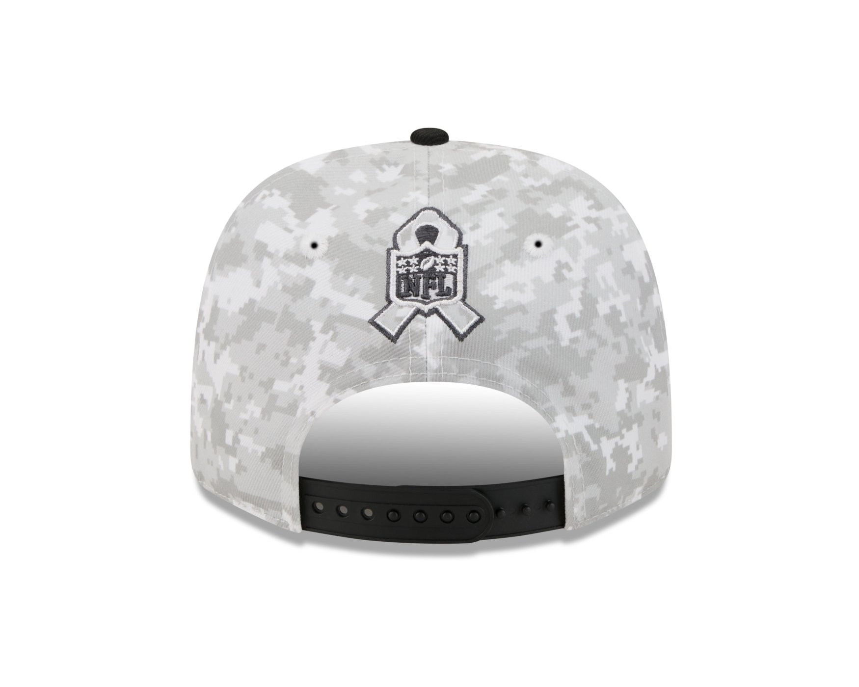 Bone New Era 9SEVENTY Las Vegas Raiders NFL Salute Service 2025 Militar Cinza/Preto 4