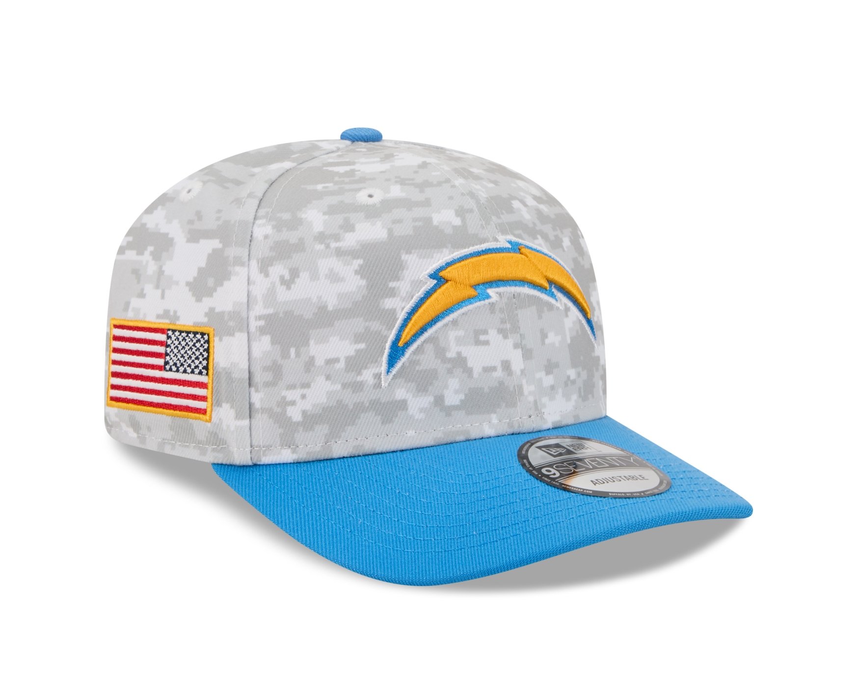 Bone New Era 9SEVENTY Los Angeles Chargers NFL Salute Service 2025 Azul Cinza/Azul 3