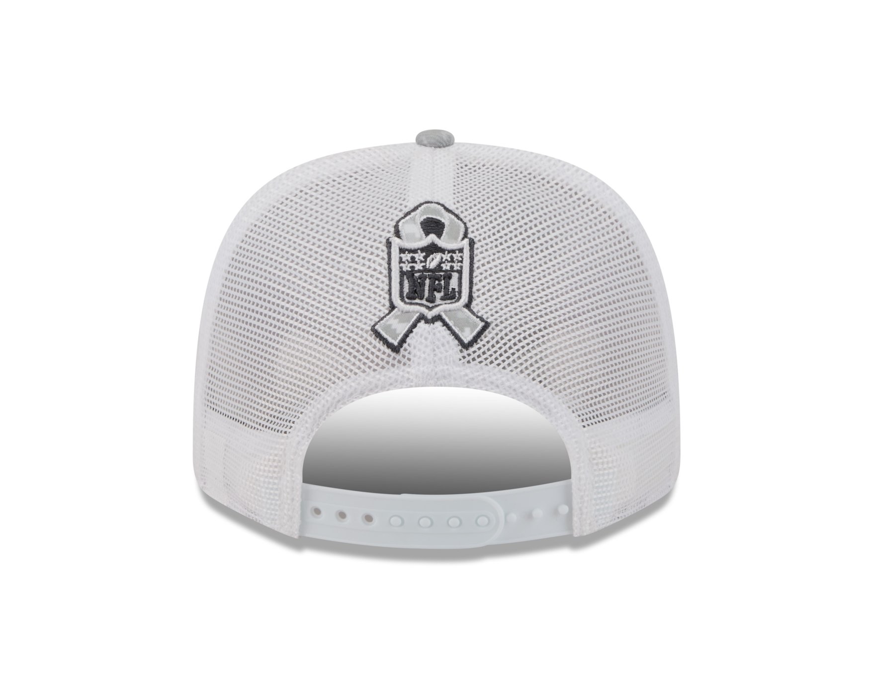 Bone New Era 9SEVENTY Las Vegas Raiders NFL Salute Service 2025 Preto Cinza 4