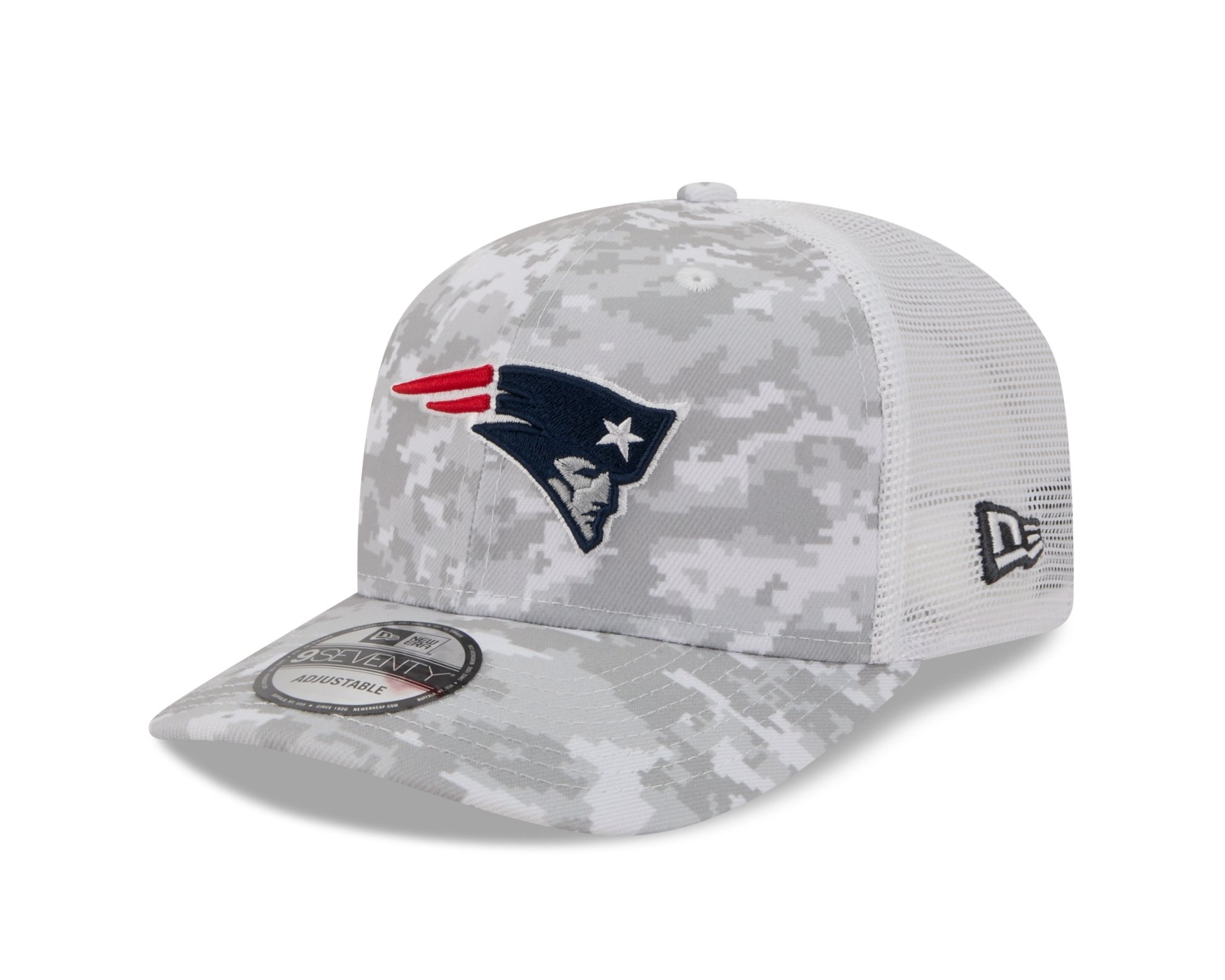 Bone New Era 9SEVENTY New England Patriots NFL Salute Service 2025 Azul Branco 1