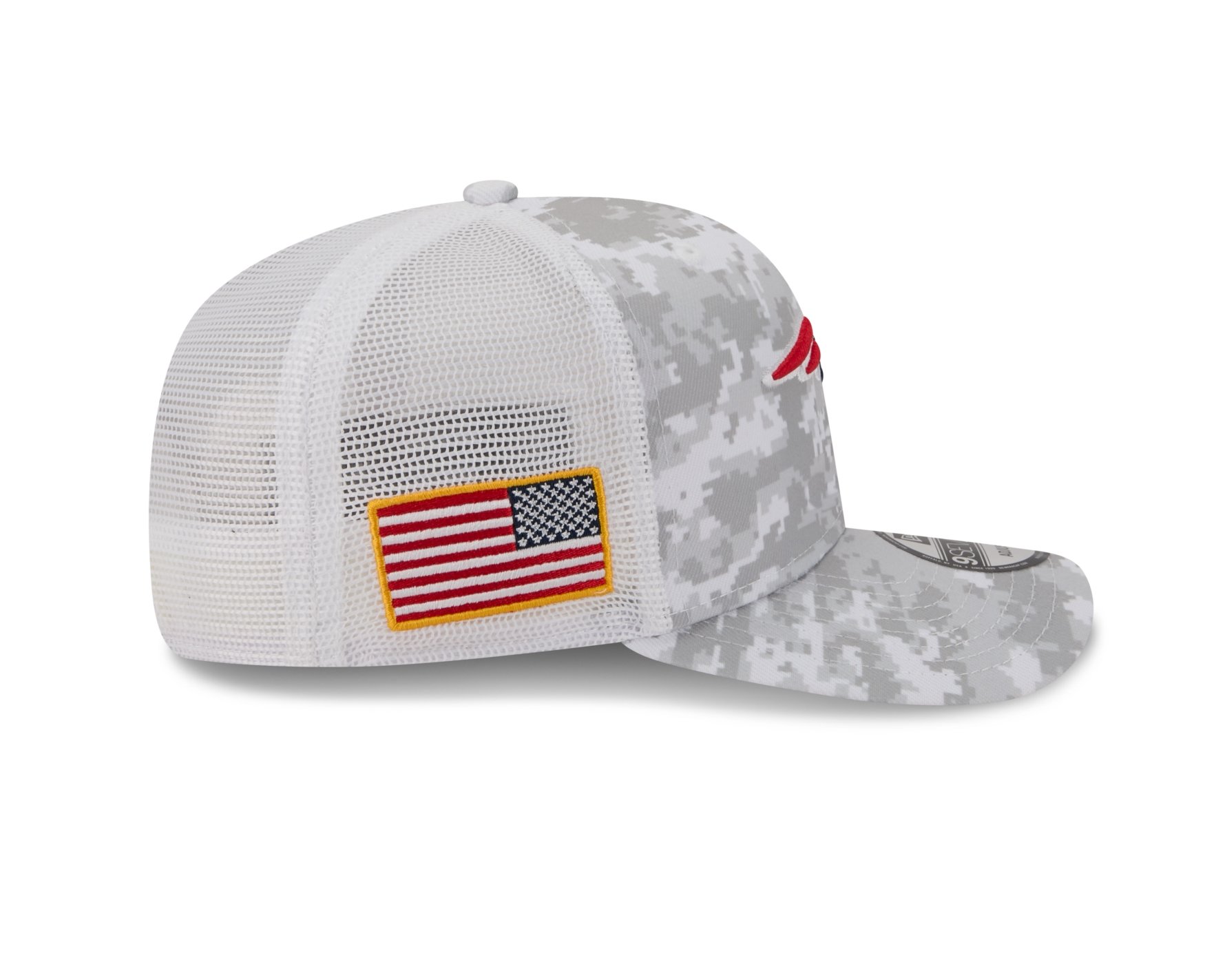 Bone New Era 9SEVENTY New England Patriots NFL Salute Service 2025 Azul Branco 6