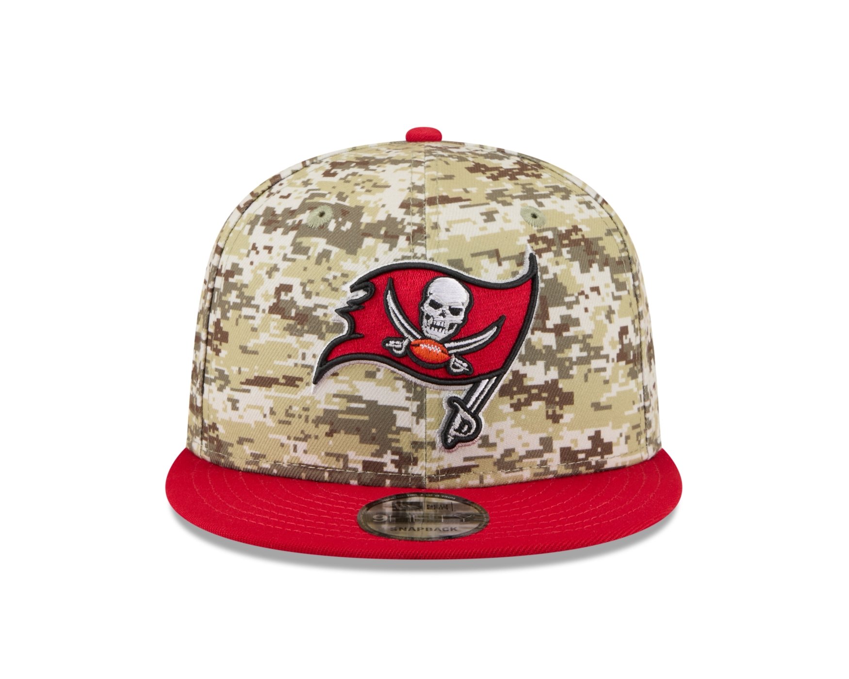 Bone New Era 9FIFTY Tampa Bay Buccaneers NFL Salute Service 2025 Militar Militar/Vermelho 2