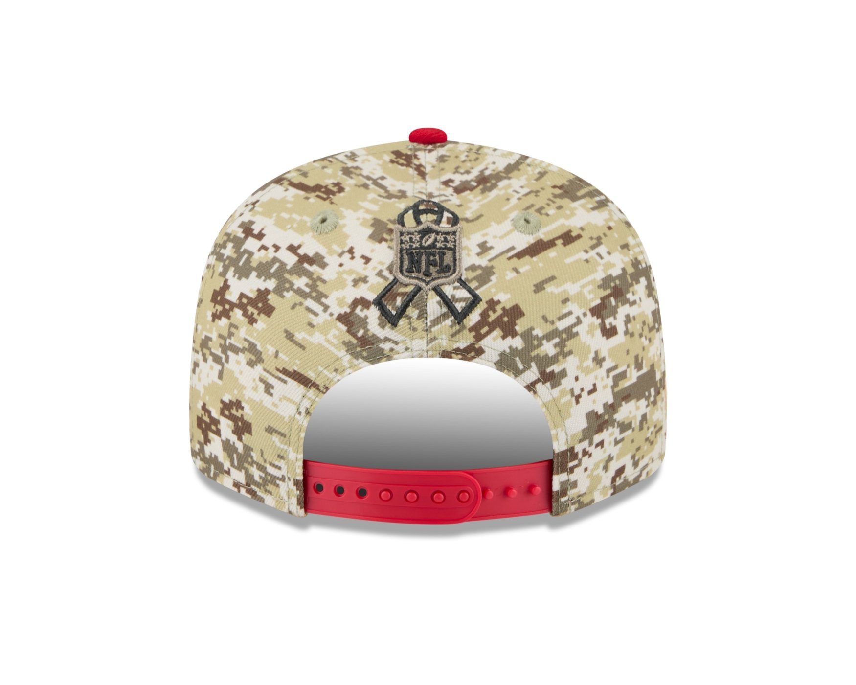 Bone New Era 9FIFTY Tampa Bay Buccaneers NFL Salute Service 2025 Militar Militar/Vermelho 4