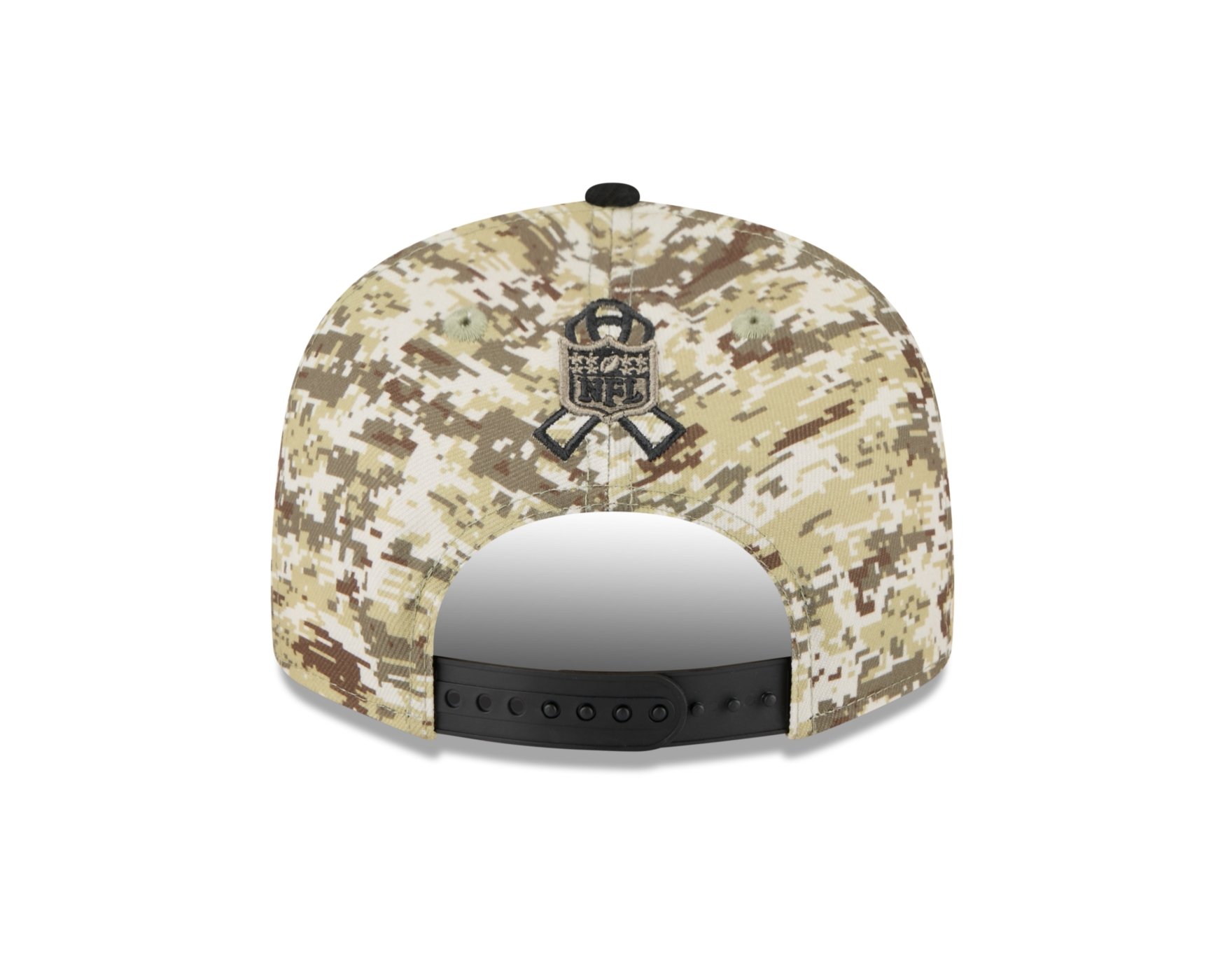 Bone New Era 9FIFTY Las Vegas Raiders NFL Salute Service 2025 Militar Militar/Preto 4