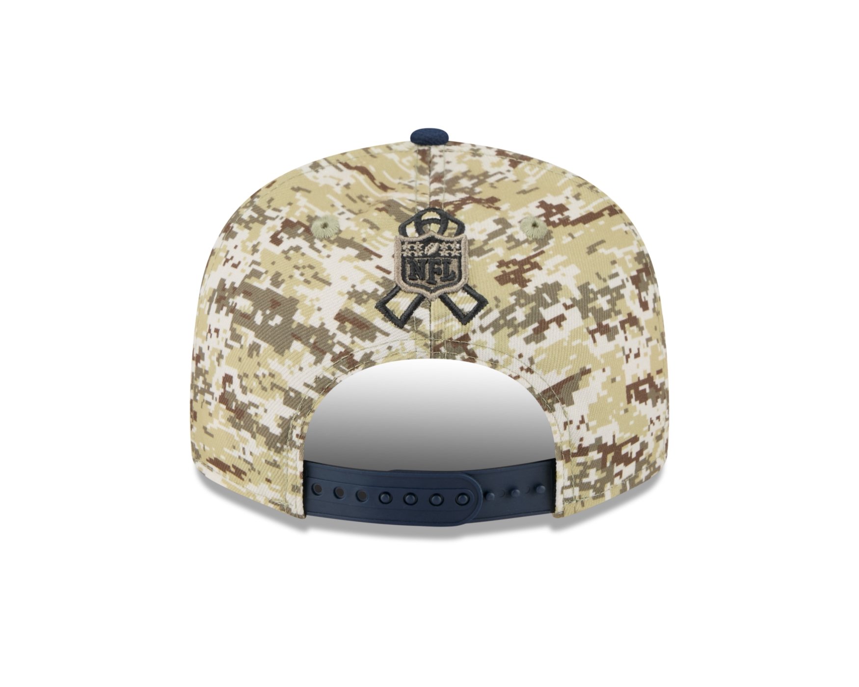 Bone New Era 9FIFTY New England Patriots NFL Salute Service 2025 Militar Militar/Azul 3