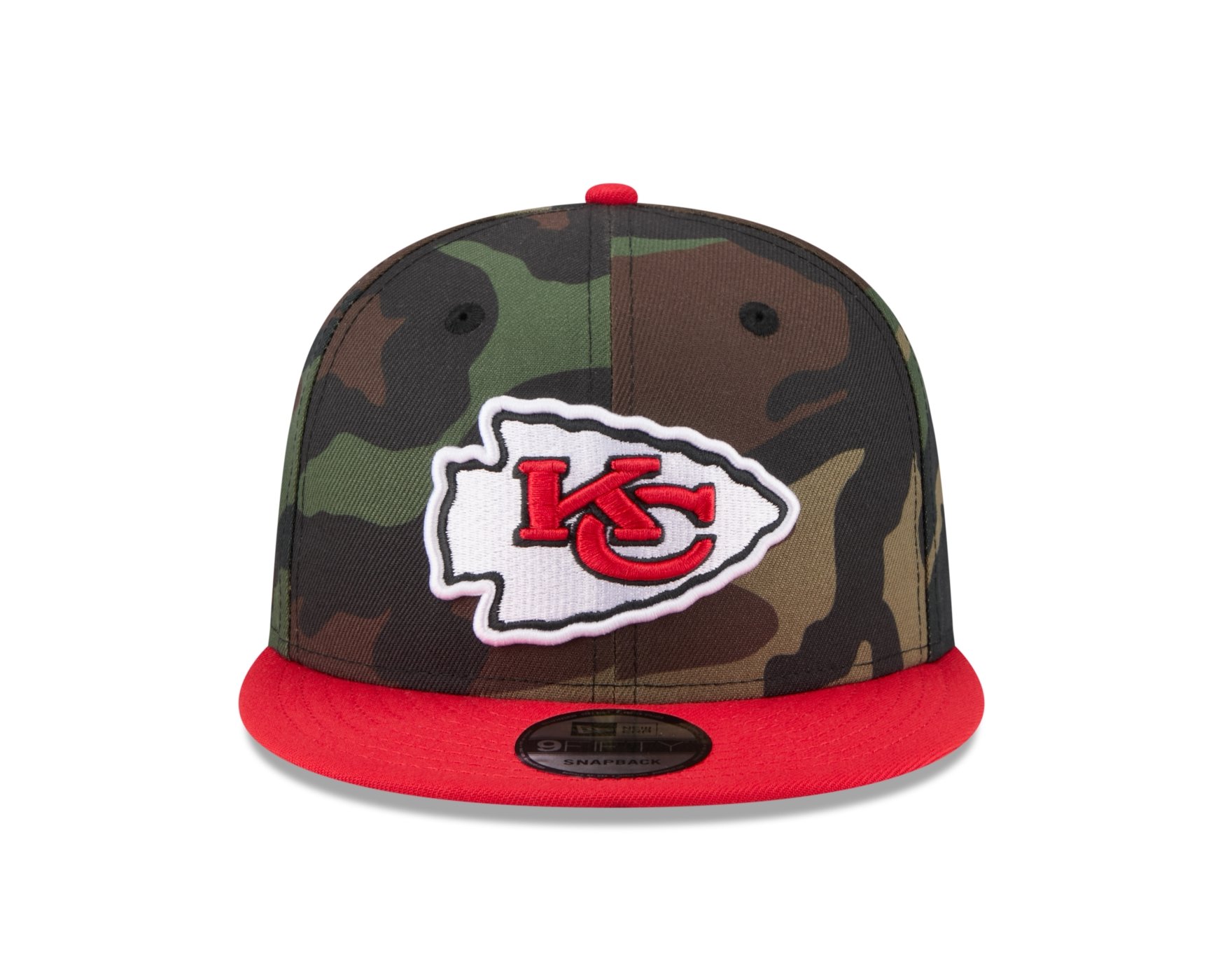 Bone New Era 9FIFTY Kansas City Chiefs NFL Salute Service 2025 Militar Militar/Vermelho 2