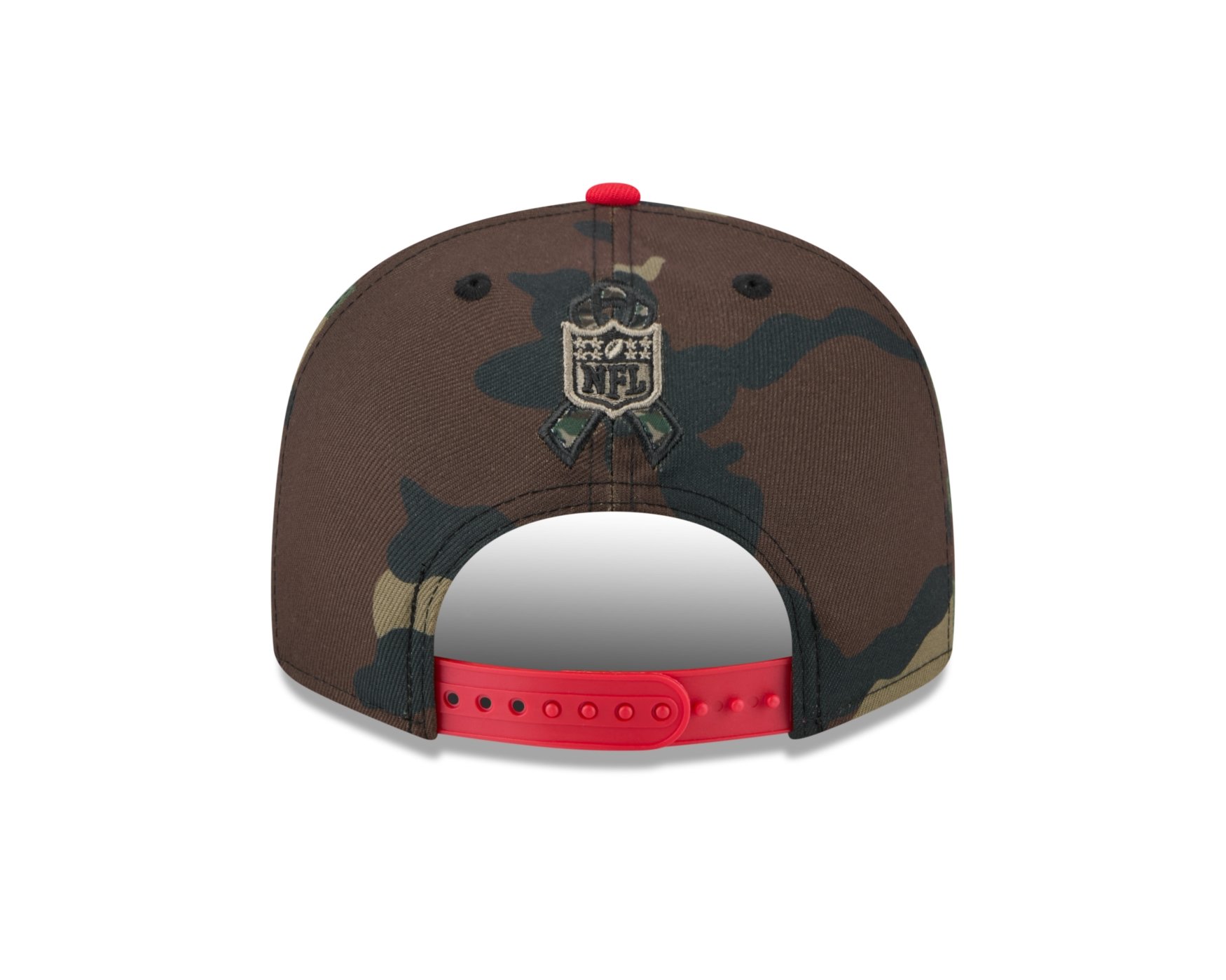Bone New Era 9FIFTY Kansas City Chiefs NFL Salute Service 2025 Militar Militar/Vermelho 4