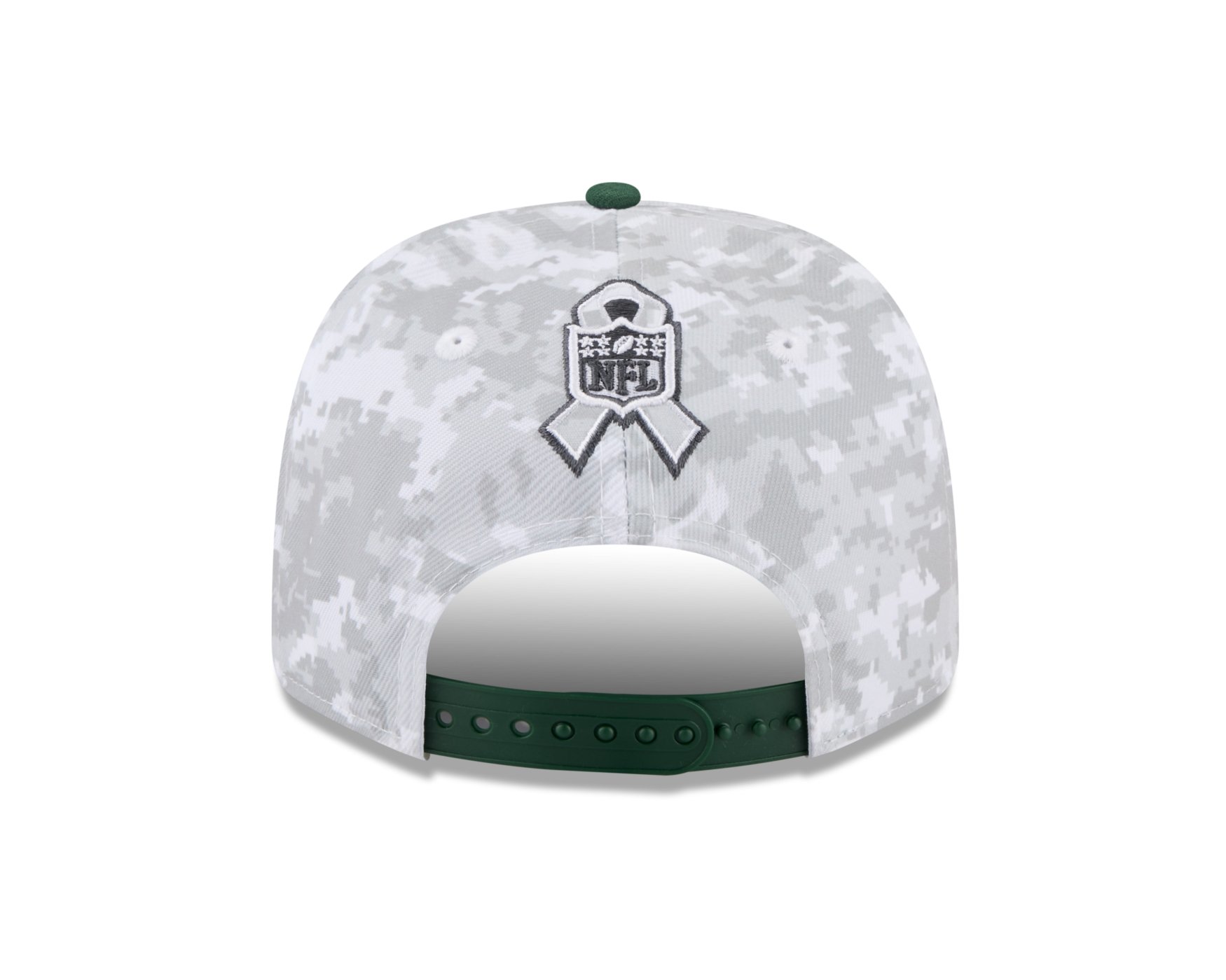 Bone New Era 9SEVENTY Green Bay Packers NFL Salute Service 2025 Militar Cinza/Verde 4