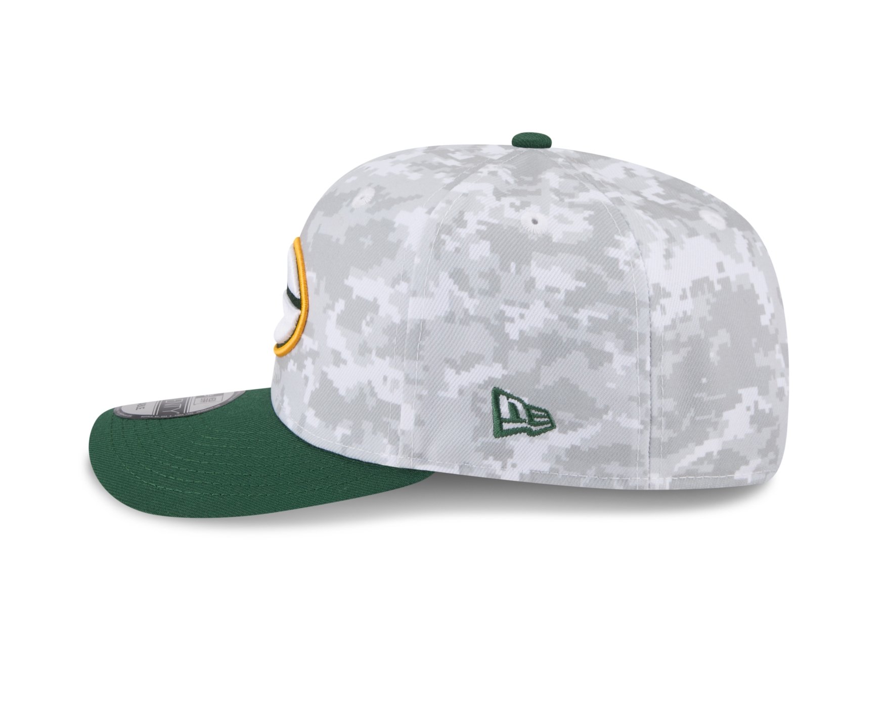 Bone New Era 9SEVENTY Green Bay Packers NFL Salute Service 2025 Militar Cinza/Verde 5