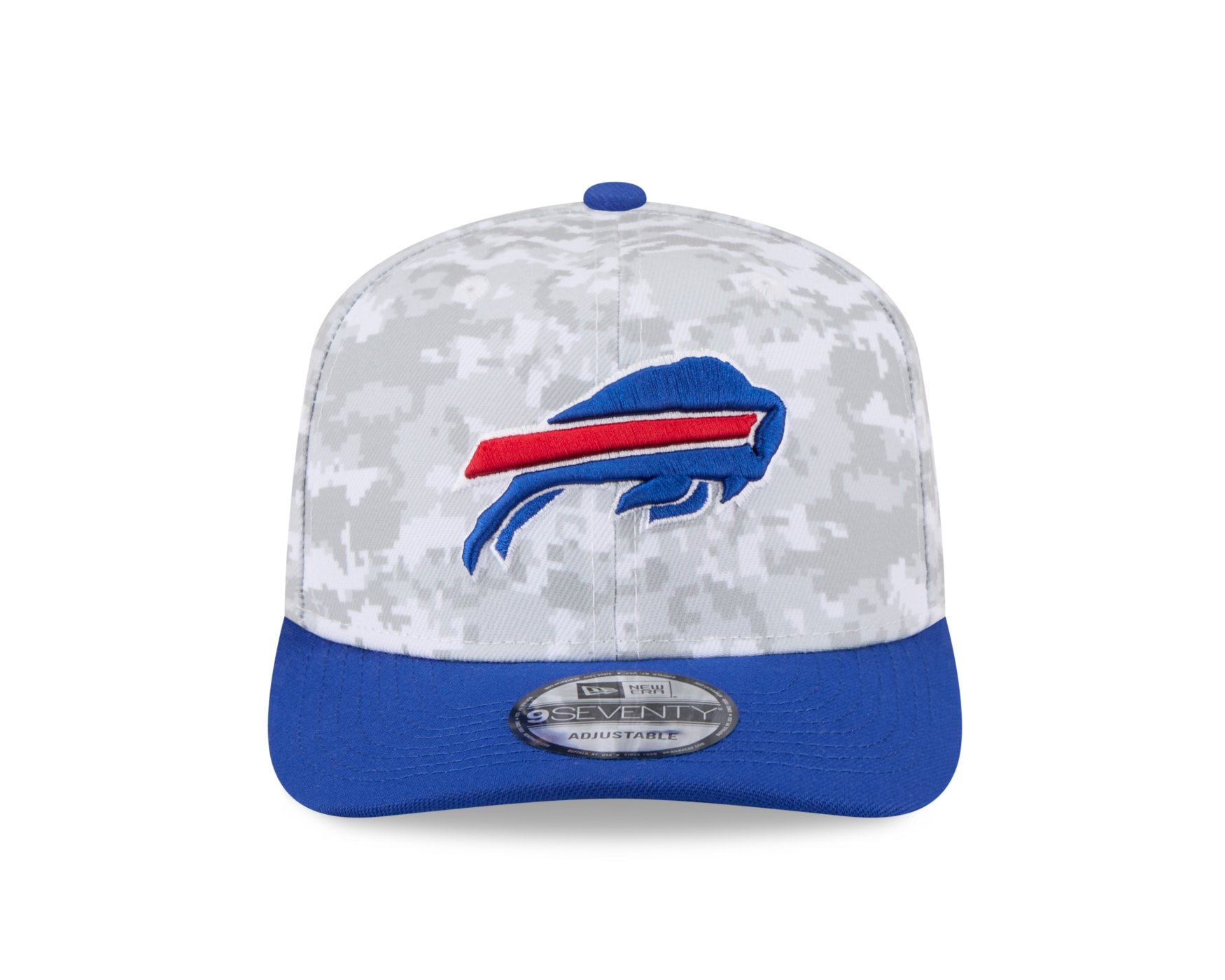 Bone New Era 9SEVENTY Buffalo Bills NFL Salute Service 2025 Militar Cinza/Azul 2