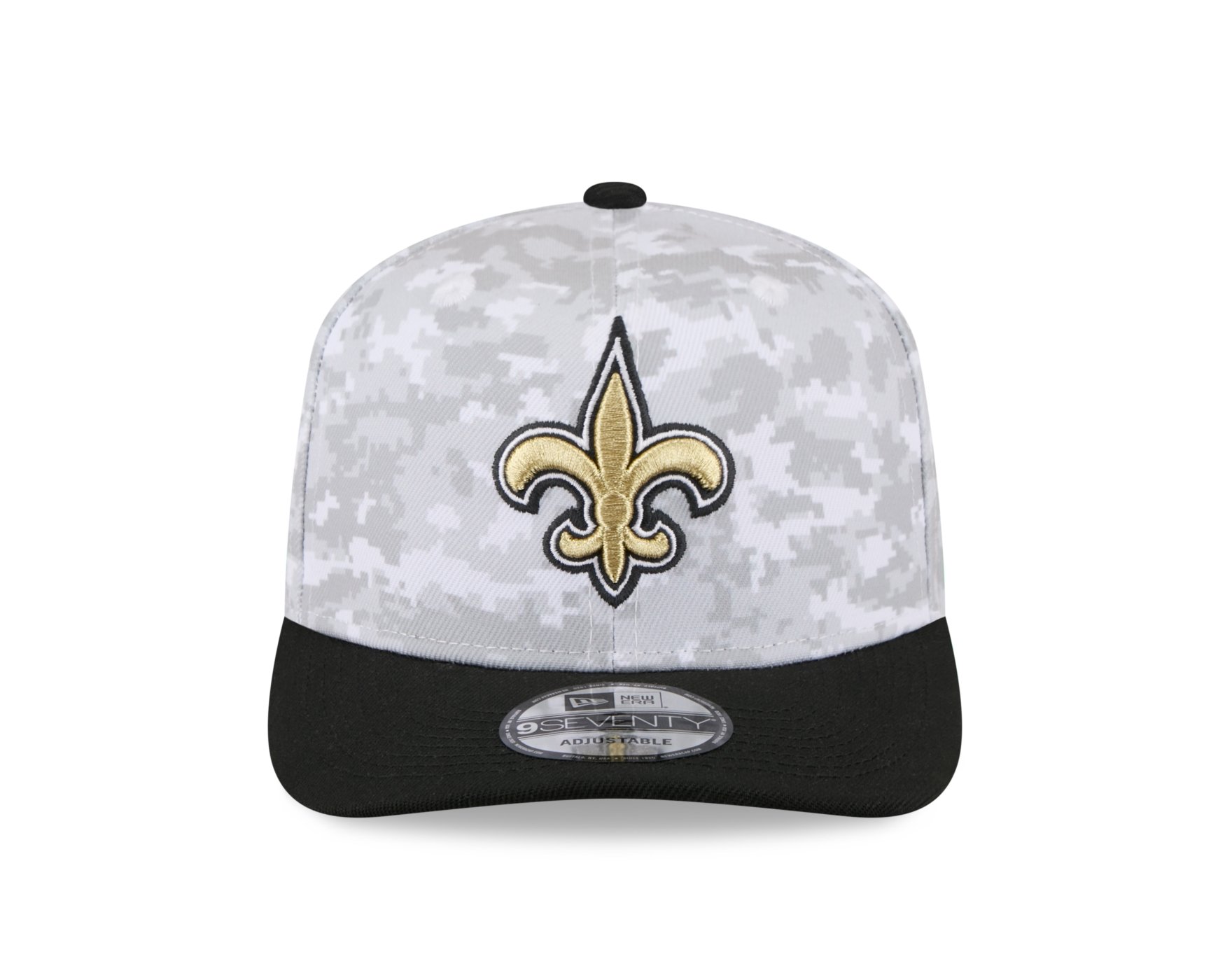 Bone New Era 9SEVENTY New Orleans Saints NFL Salute Service 2025 Militar Cinza/Preto 2