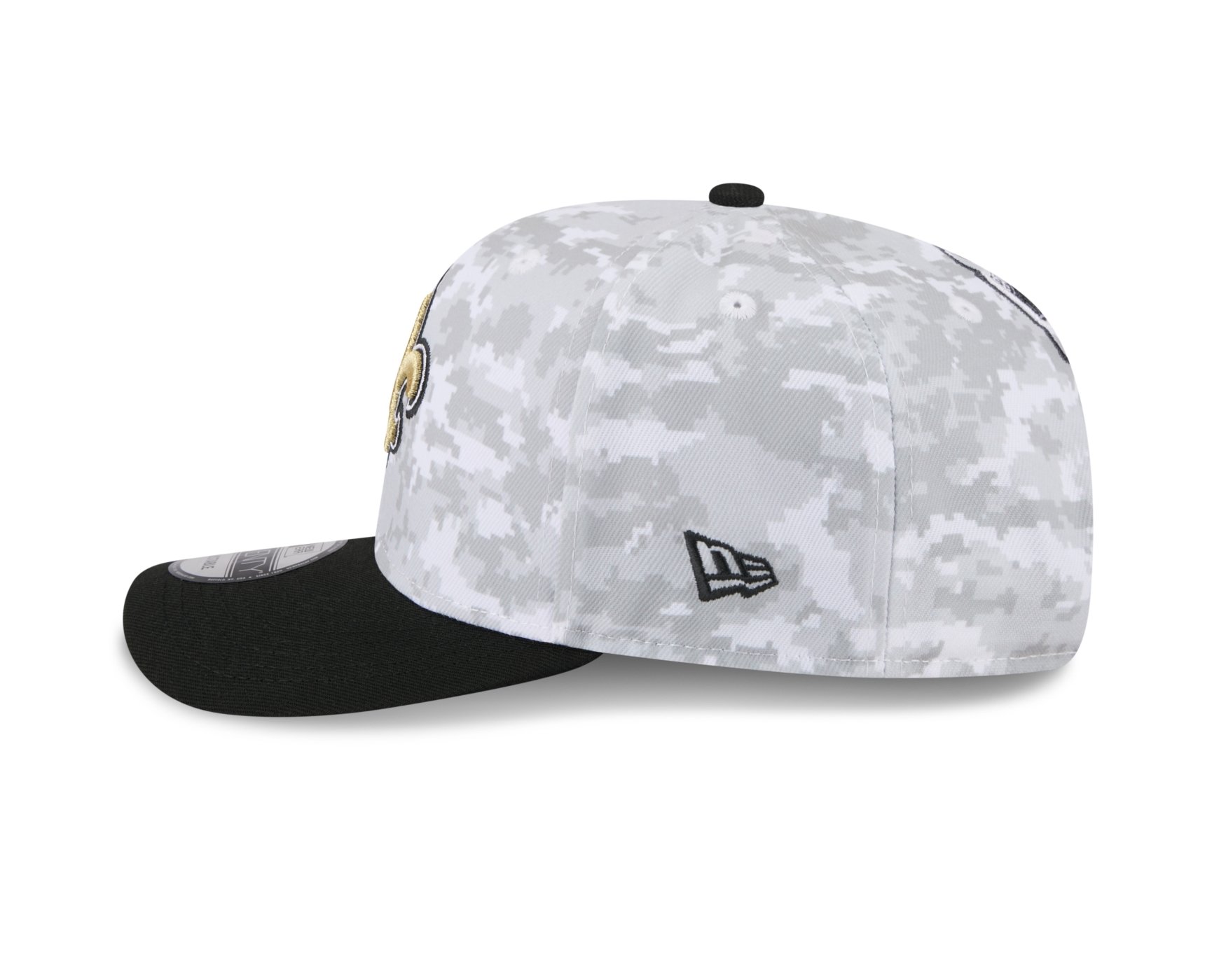 Bone New Era 9SEVENTY New Orleans Saints NFL Salute Service 2025 Militar Cinza/Preto 5