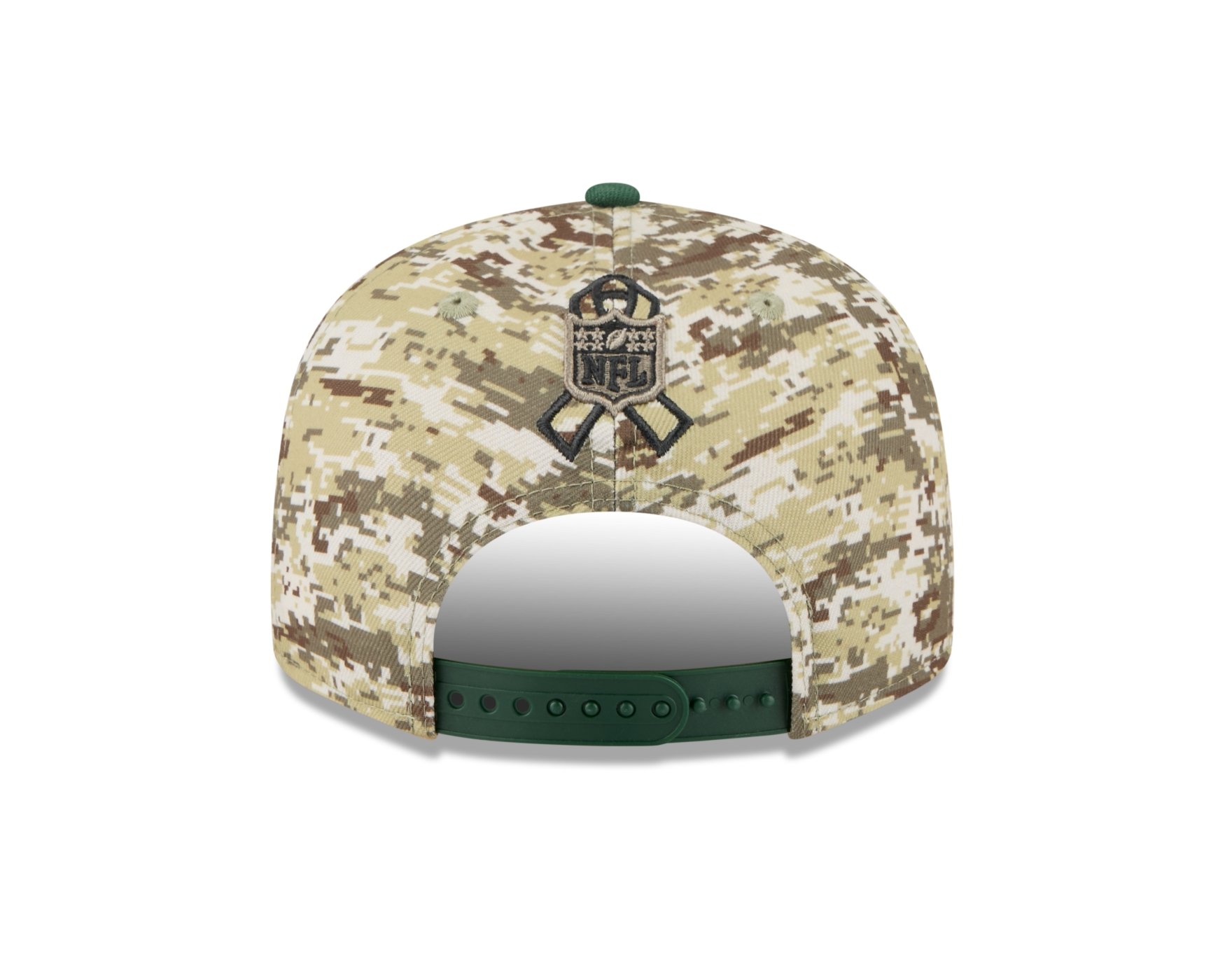 Bone New Era 9FIFTY Green Bay Packers NFL Salute Service 2025 Militar Militar/Verde 4