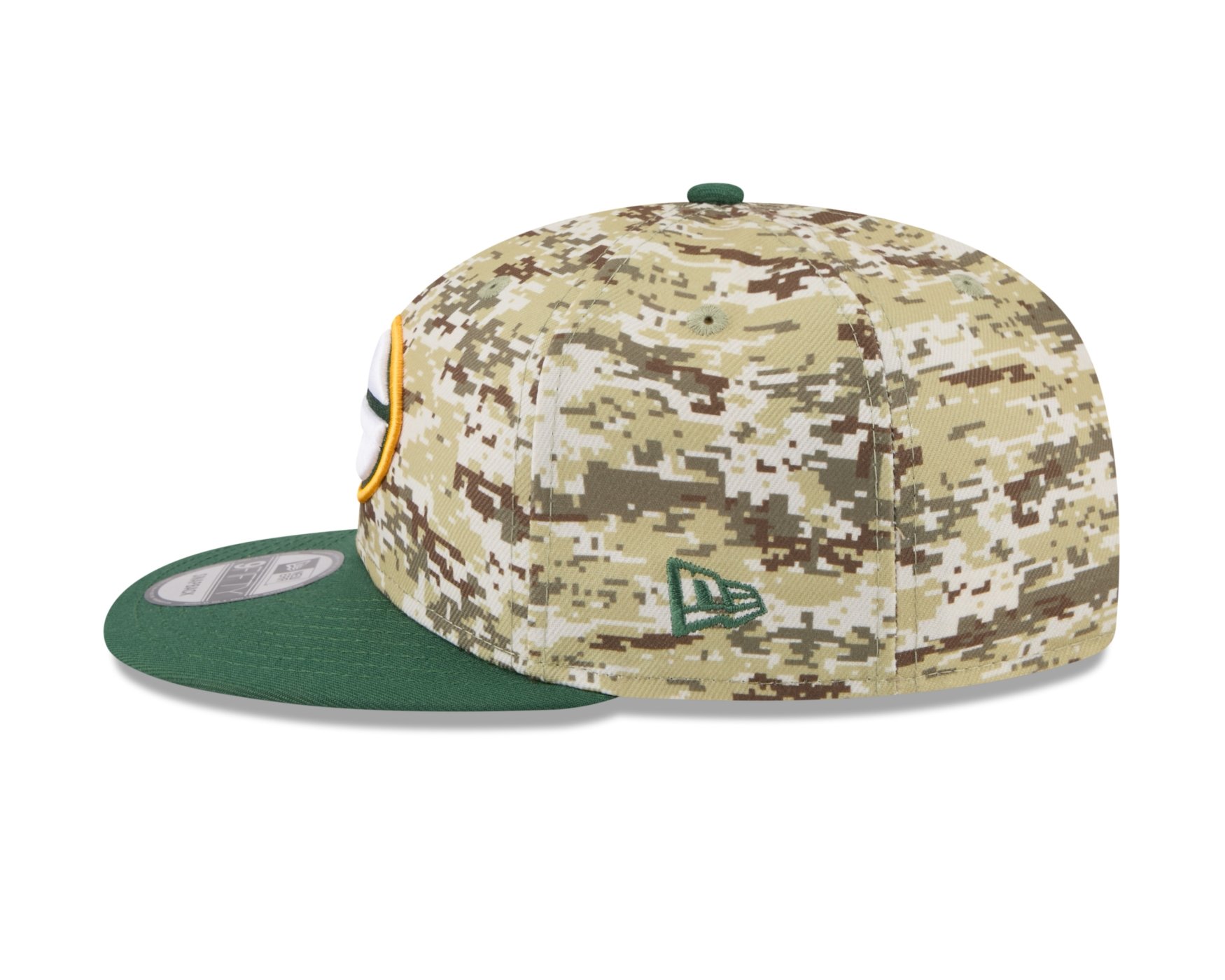 Bone New Era 9FIFTY Green Bay Packers NFL Salute Service 2025 Militar Militar/Verde 5