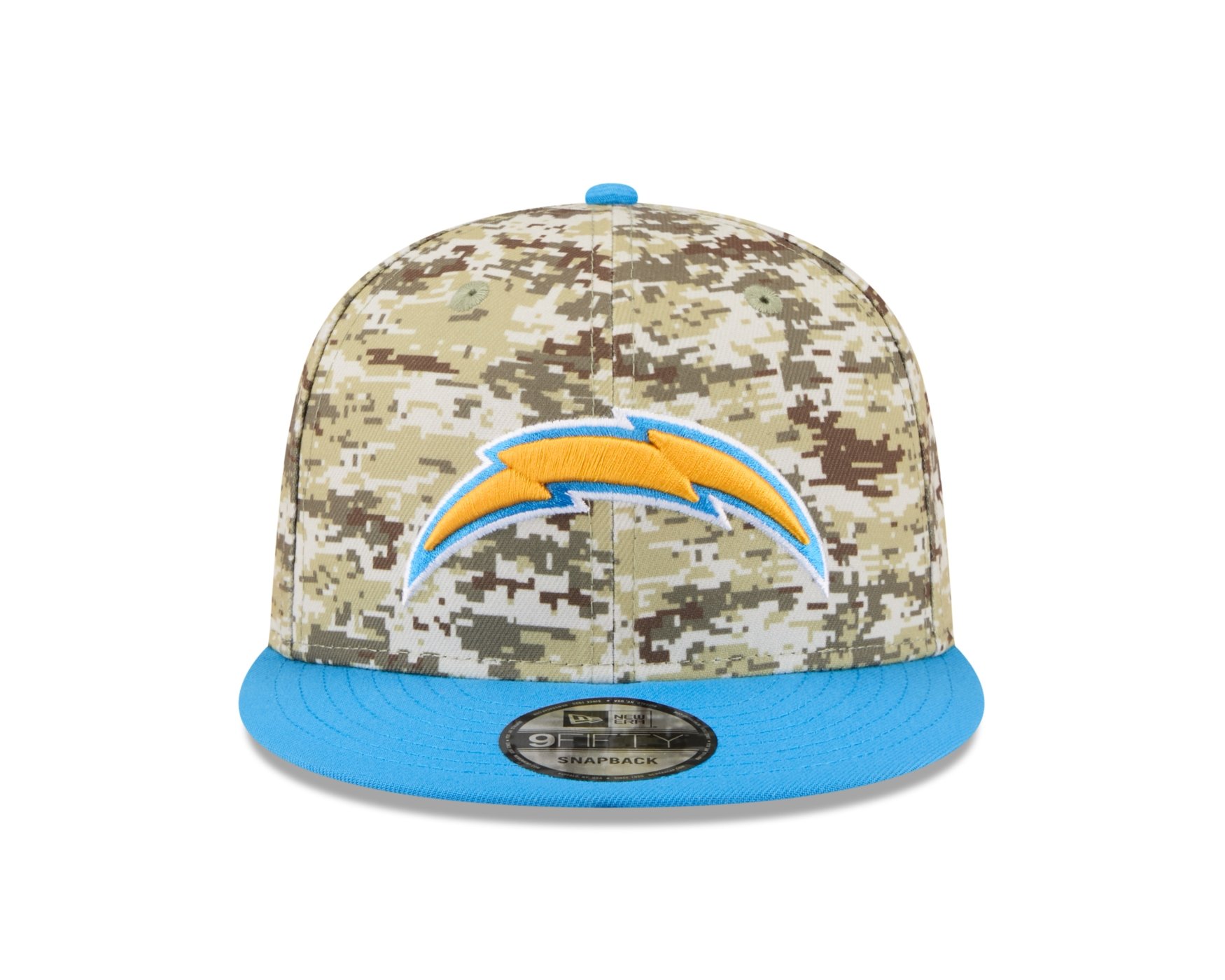 Bone New Era 9FIFTY Los Angeles Chargers NFL Salute Service 2025 Militar Bege/Azul 2
