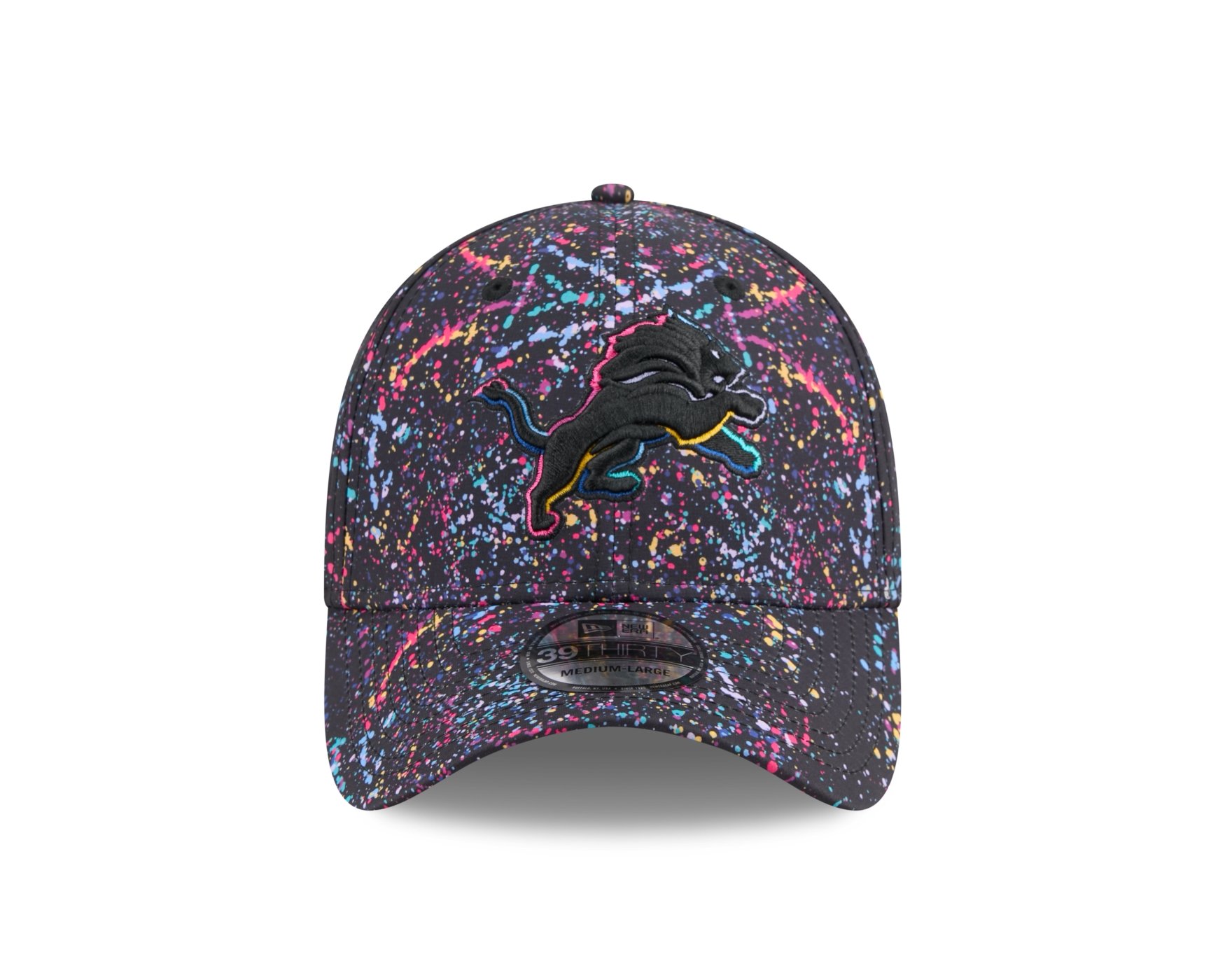 Bone New Era 39THIRTY Detroit Lions NFL Preto Preto 2