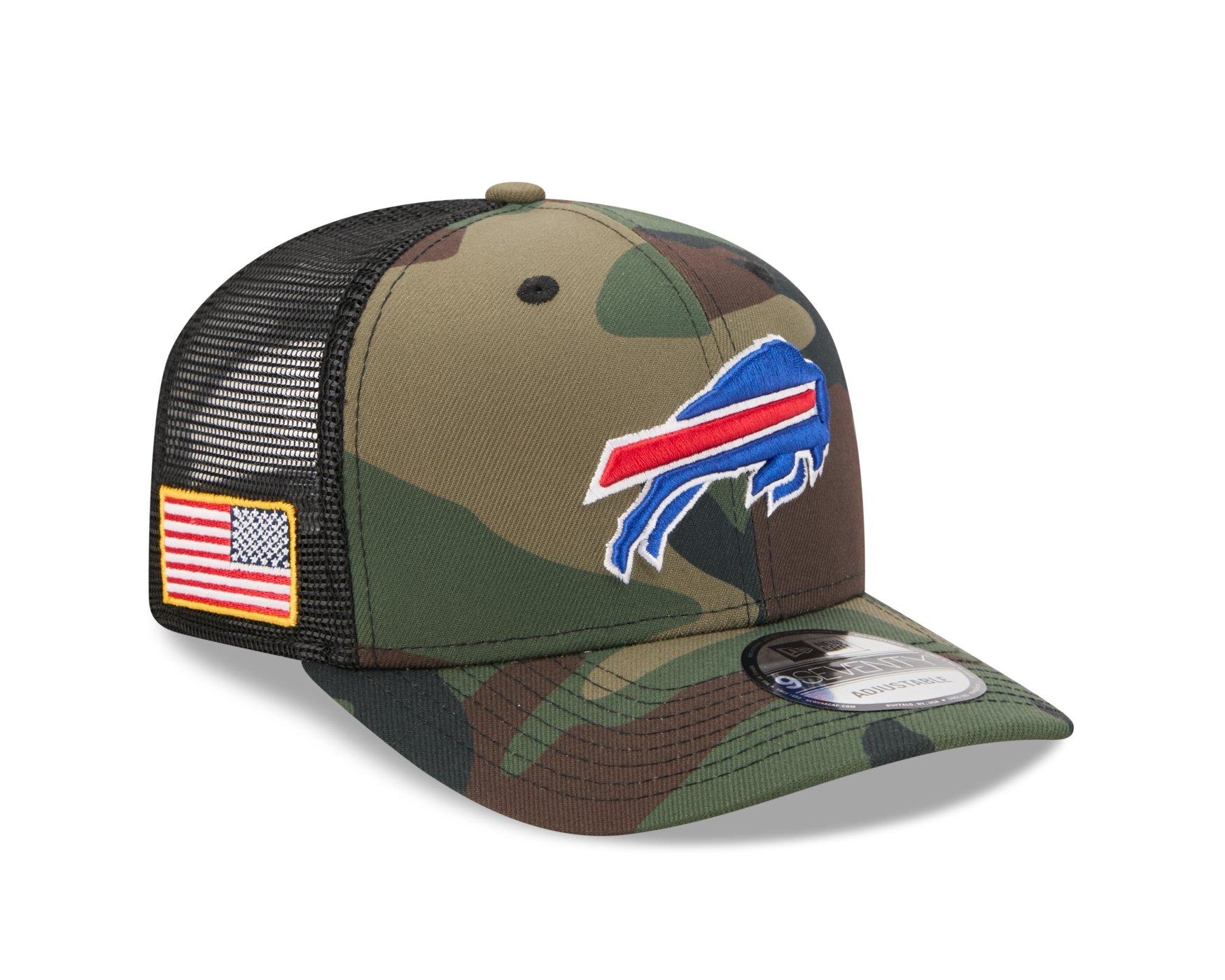 Bone New Era 9SEVENTY Buffalo Bills NFL Salute Service 2025 Azul Verde 3