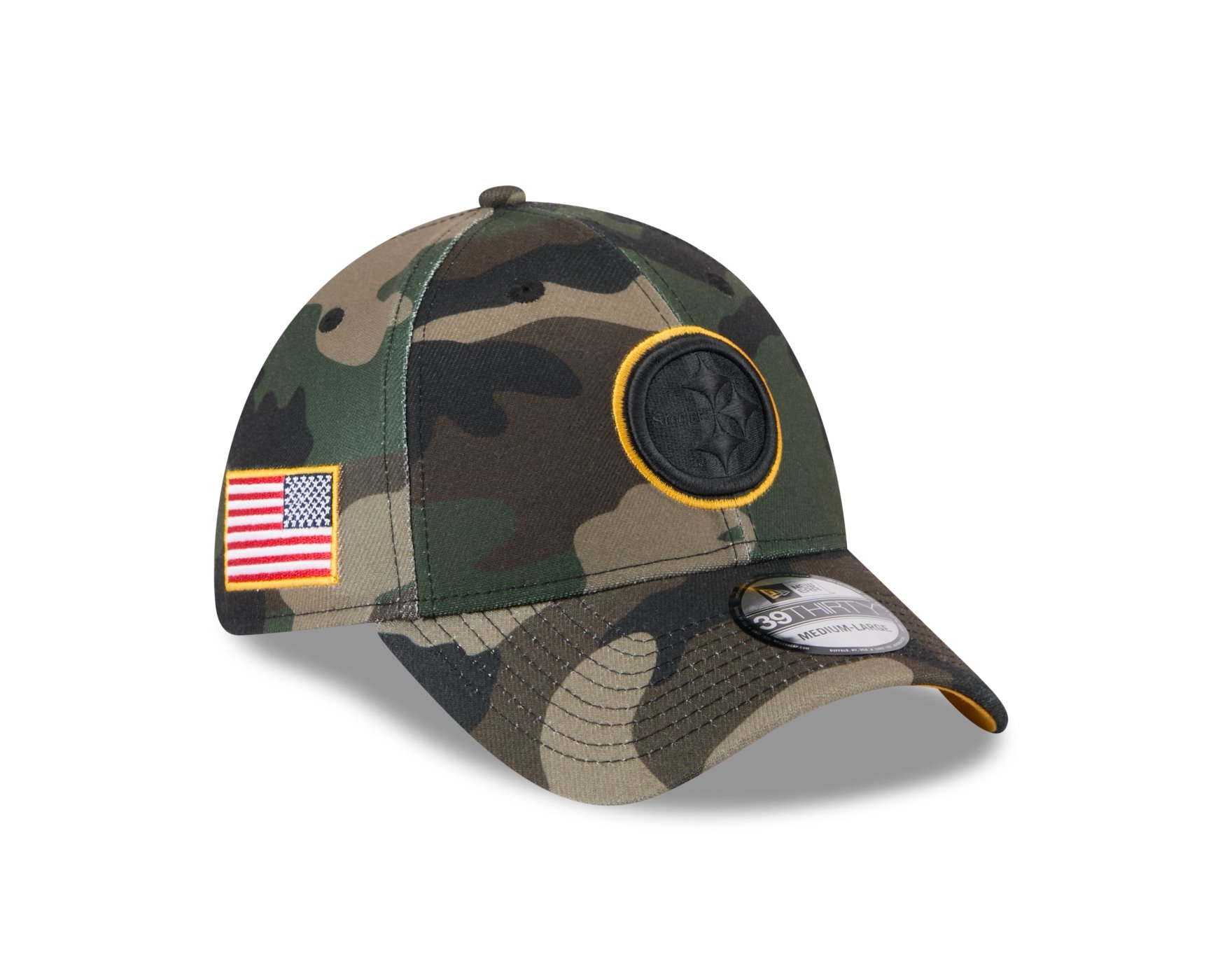 Bone New Era 39THIRTY Pittsburgh Steelers NFL Salute Service 2025 Militar Militar 3
