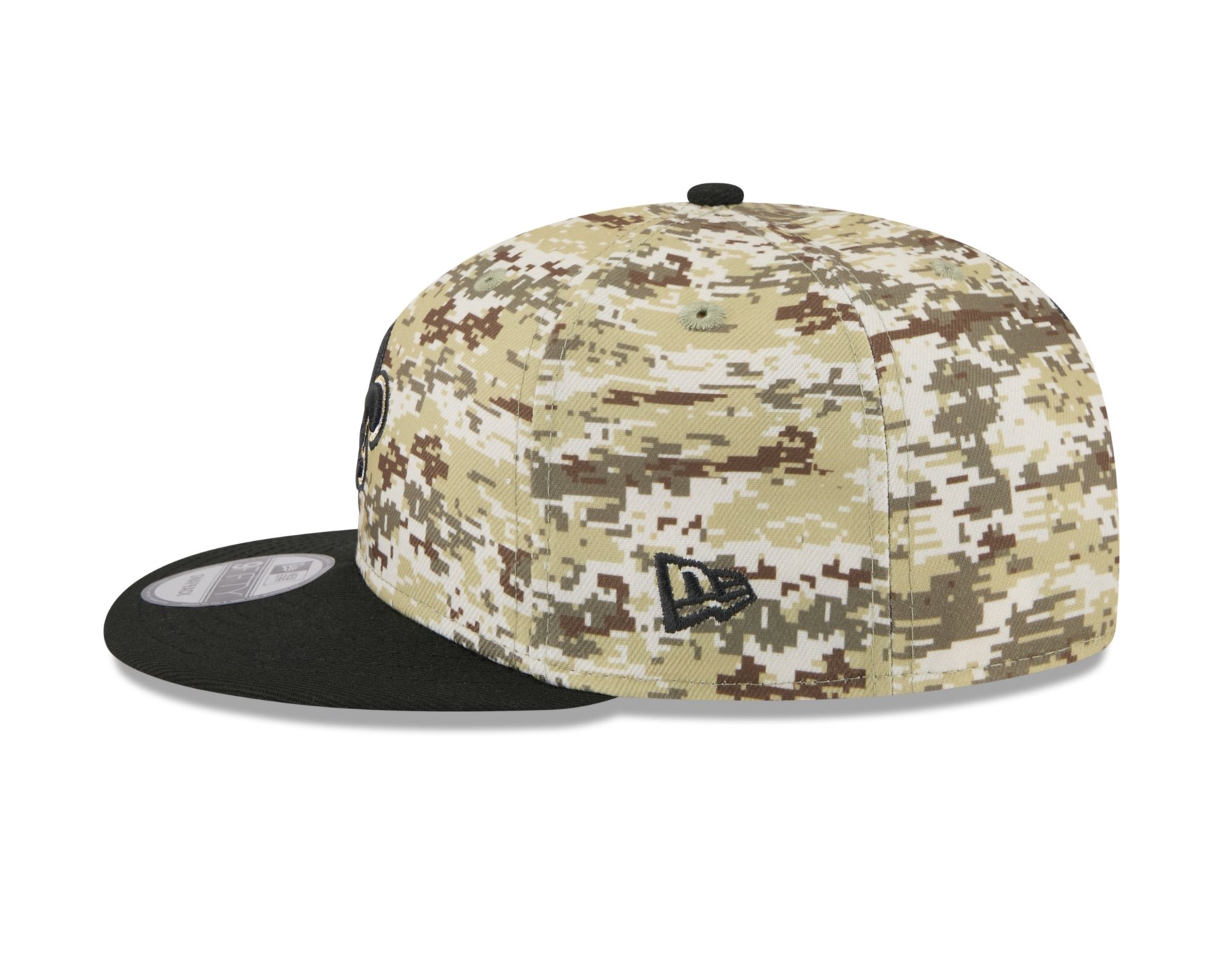 Bone New Era 9FIFTY New Orleans Saints NFL Salute Service 2025 Militar Militar/Preto 5