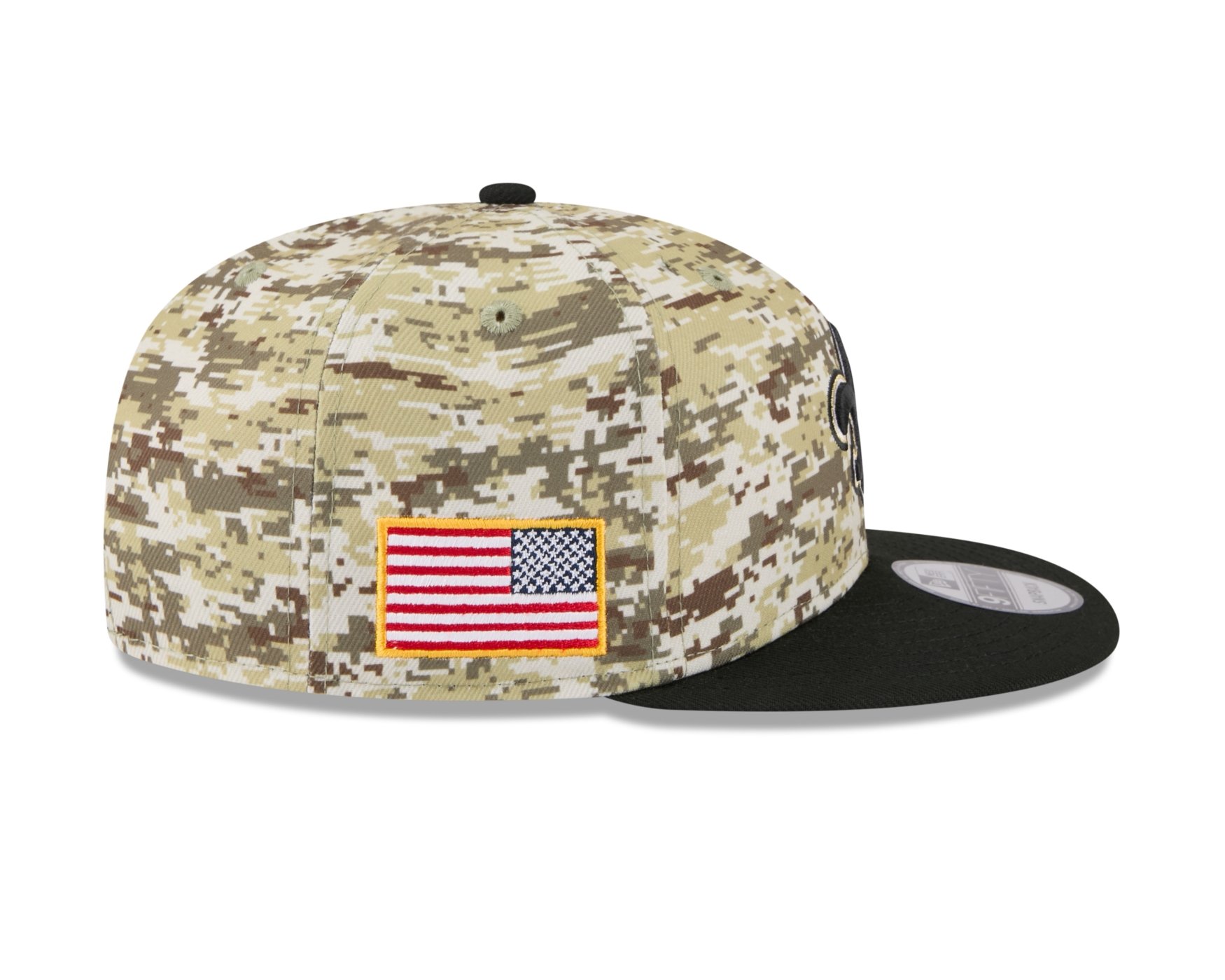 Bone New Era 9FIFTY New Orleans Saints NFL Salute Service 2025 Militar Militar/Preto 6